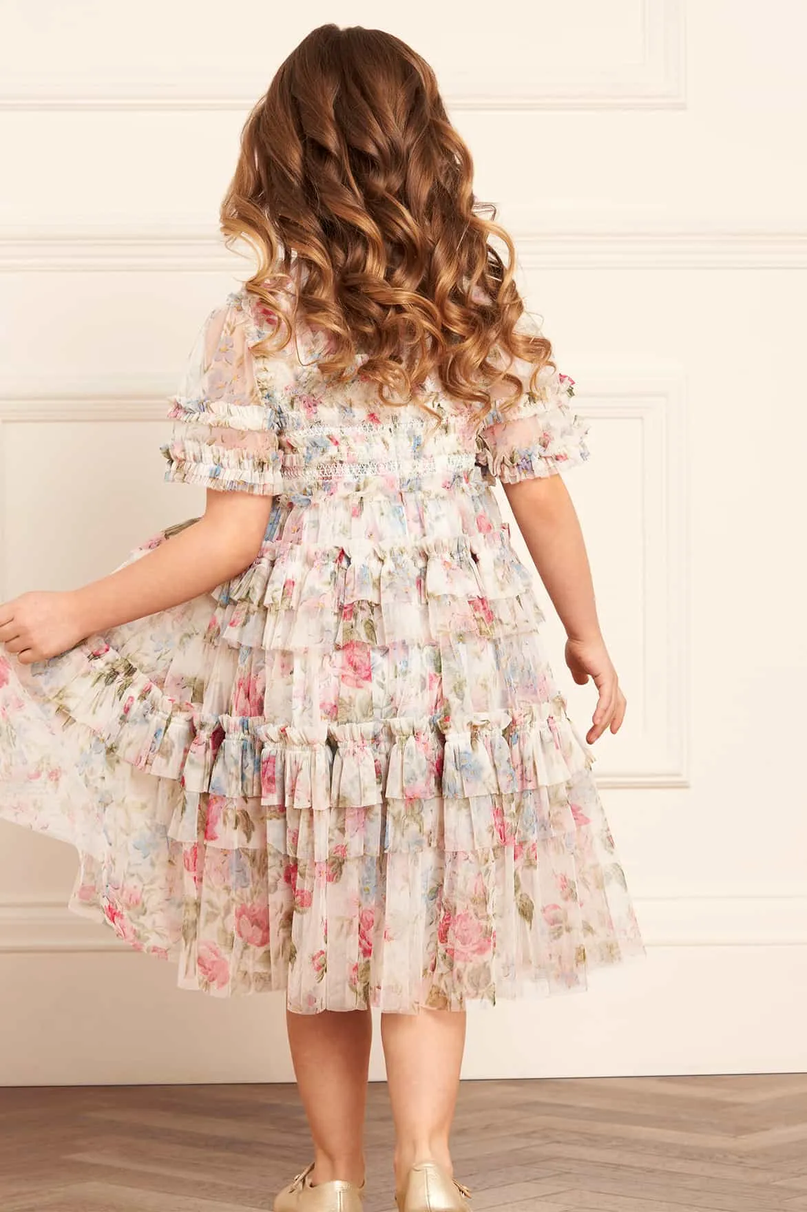 Floral Fantasy Smocked Kids Dress