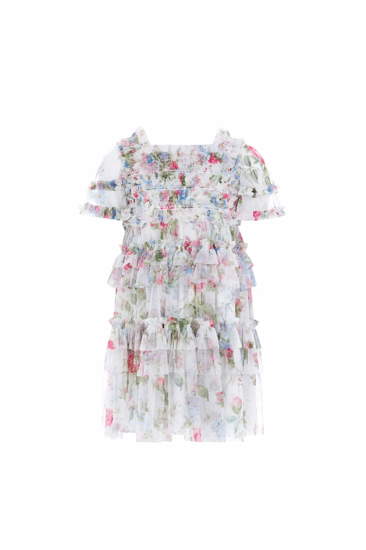 Floral Fantasy Smocked Kids Dress