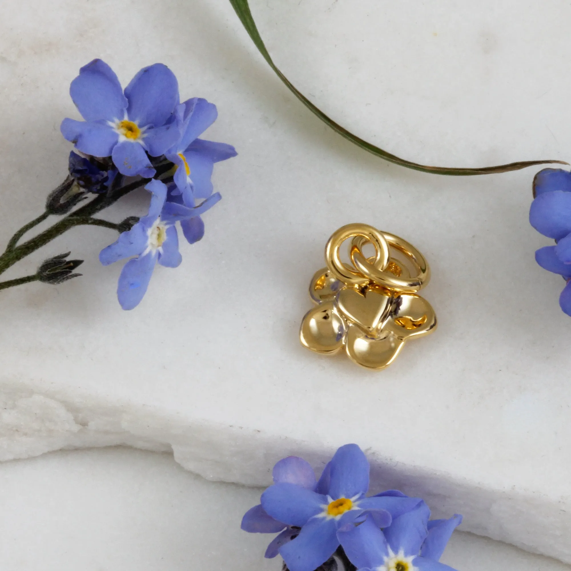 Forget-Me-Not Flower 18ct Gold Vermeil Charm