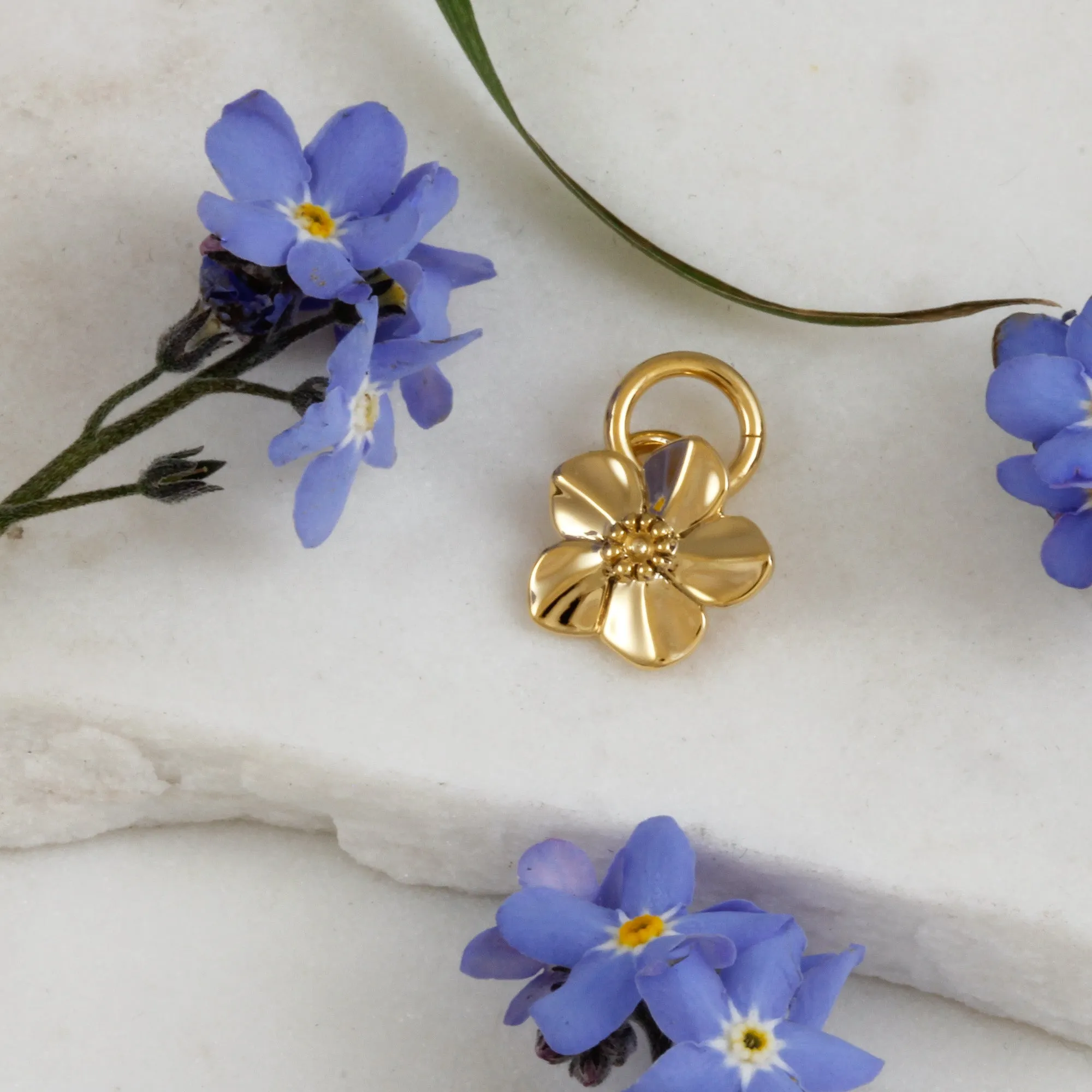 Forget-Me-Not Flower 18ct Gold Vermeil Charm