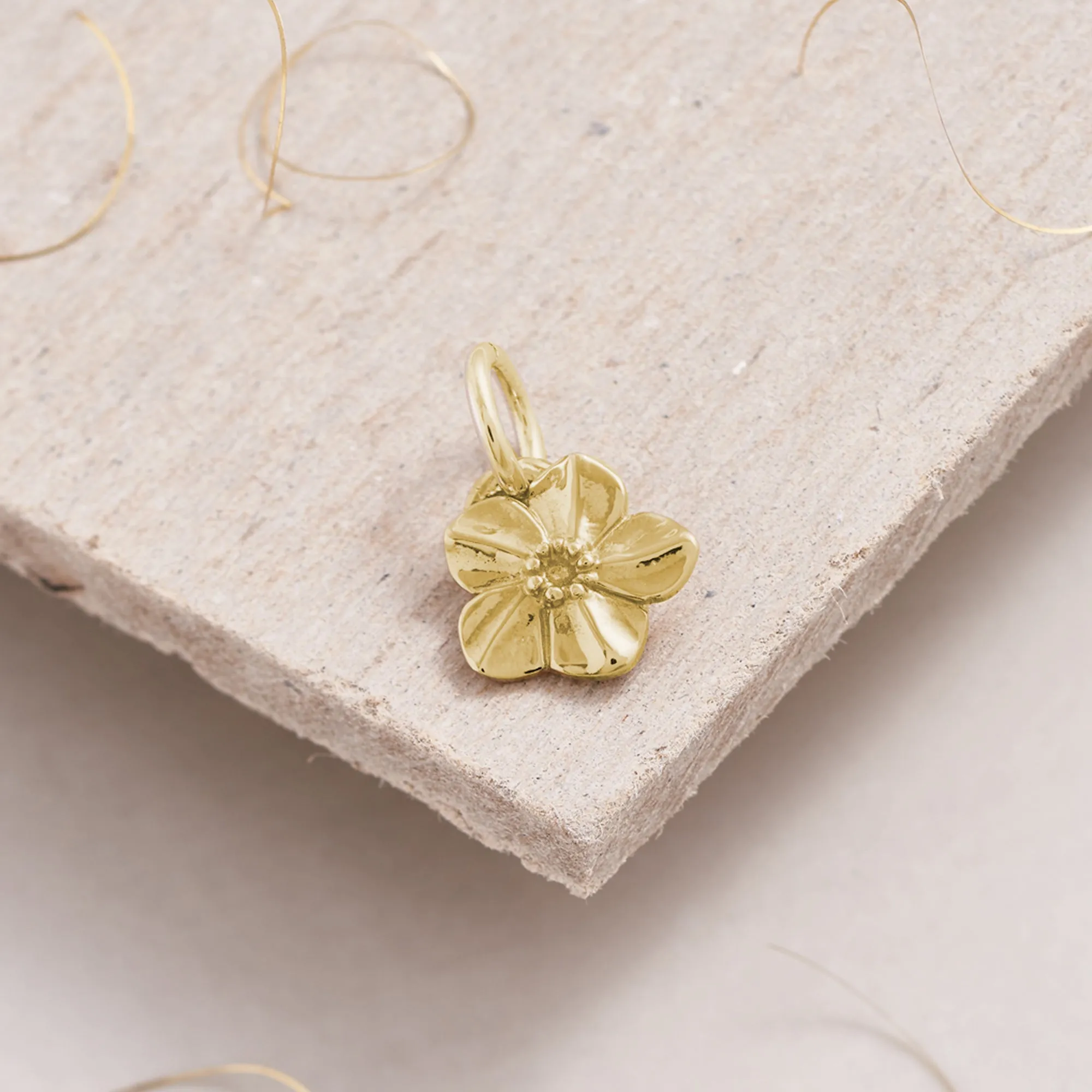 Forget-Me-Not Flower 18ct Gold Vermeil Charm