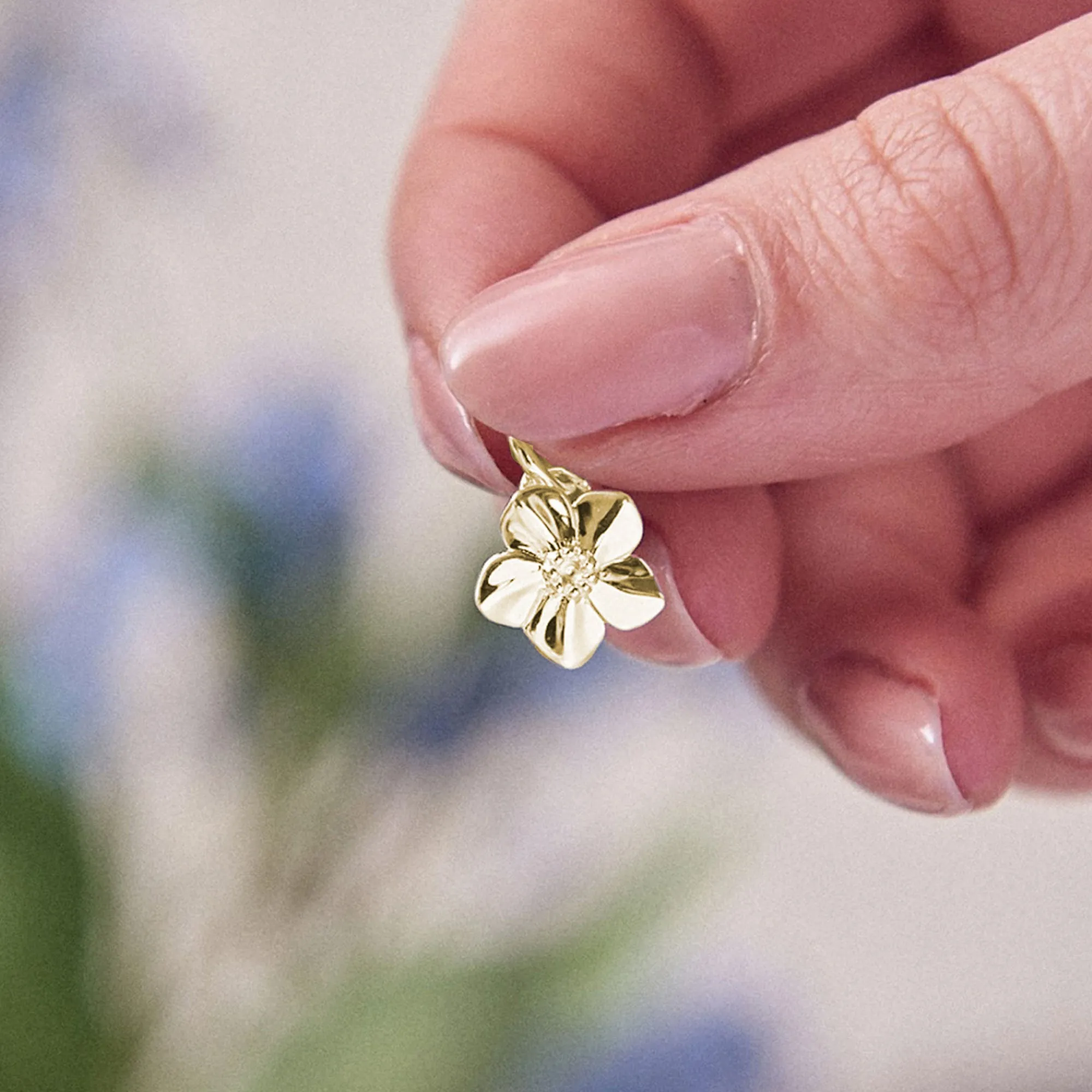 Forget-Me-Not Flower 18ct Gold Vermeil Charm