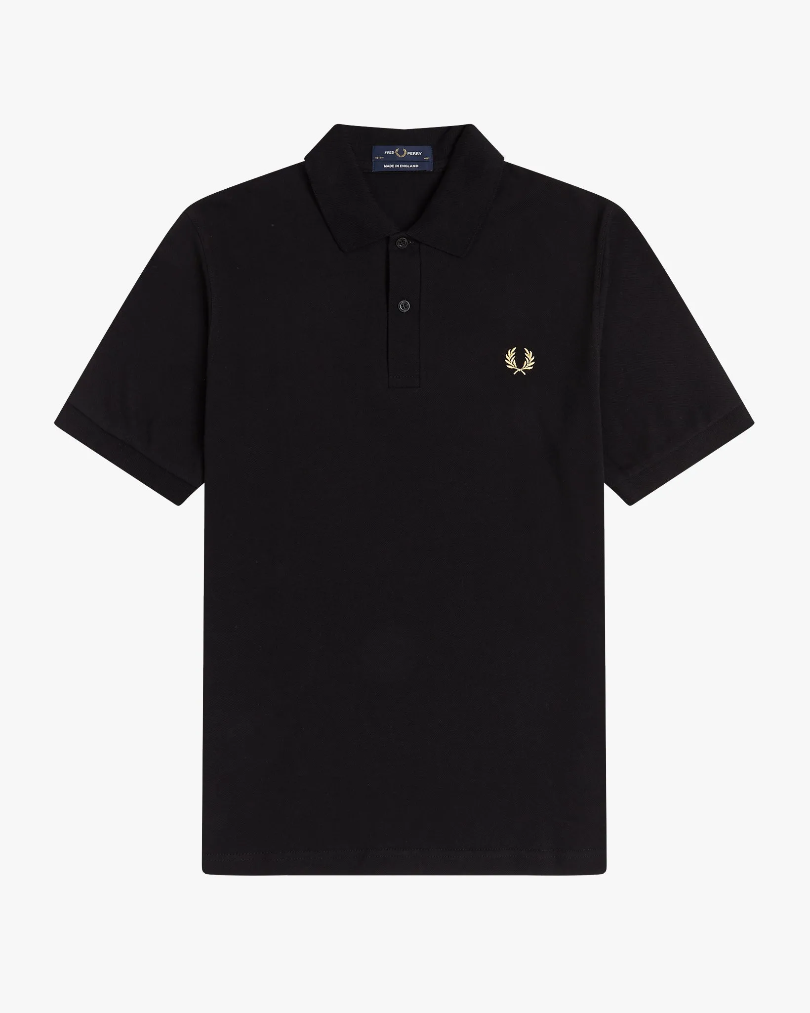 Fred Perry M3 Made In England Plain Polo Shirt - Black / Champagne