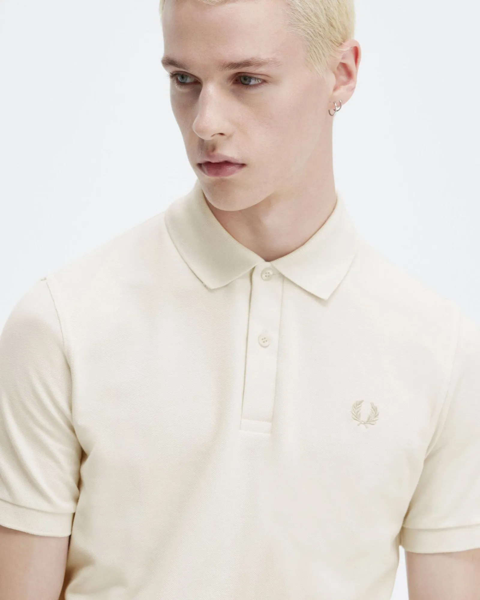 Fred Perry M3 Made In England Plain Polo Shirt - Ecru / Oatmeal