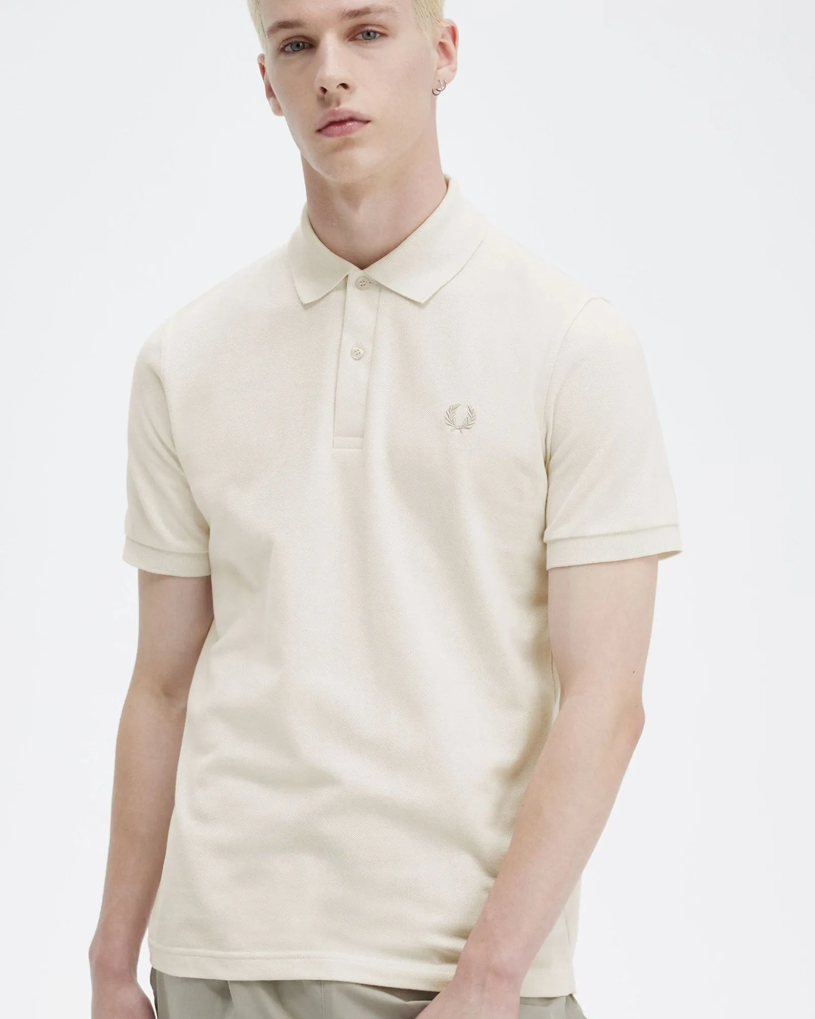 Fred Perry M3 Made In England Plain Polo Shirt - Ecru / Oatmeal