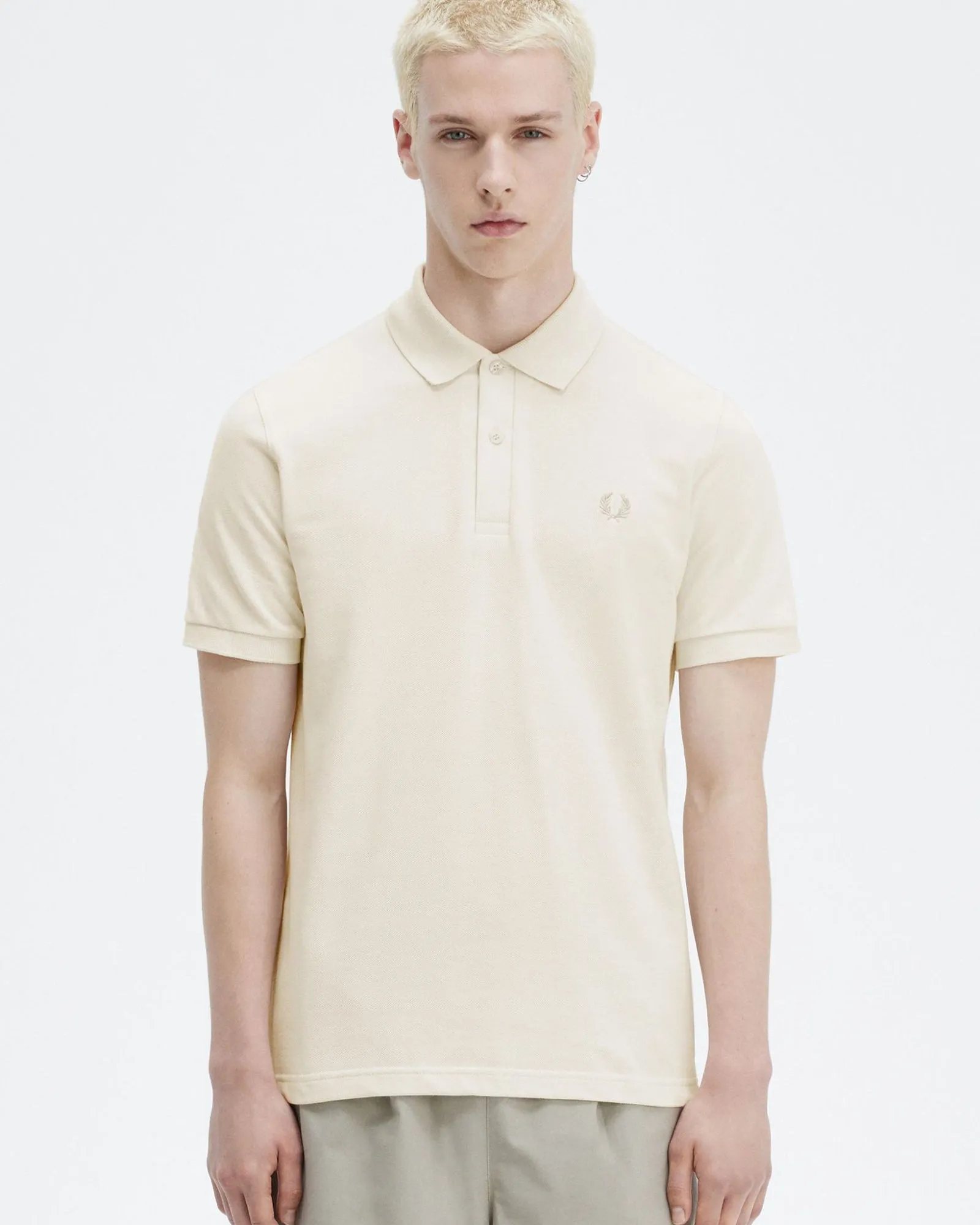 Fred Perry M3 Made In England Plain Polo Shirt - Ecru / Oatmeal