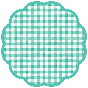 Gingham Scalloped Paper Placemats - 10