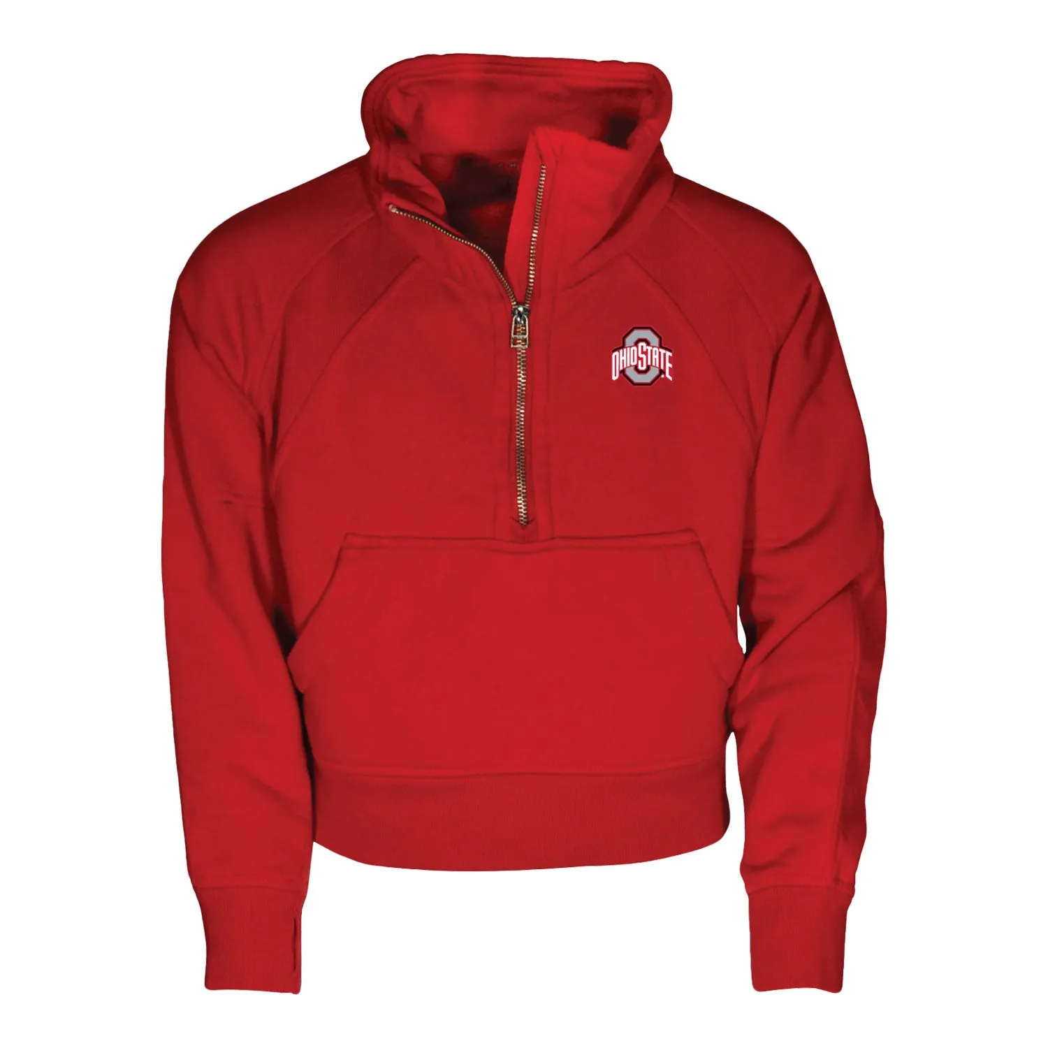 Girls Ohio State Buckeyes 1/4 Zip Scarlet Sweatshirt