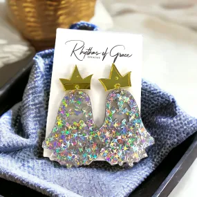 Glitter Ghost Earrings - Halloween Earrings, Cute Ghost, Not So Scary, Halloween Earrings, Halloween Costume, Halloween Queen