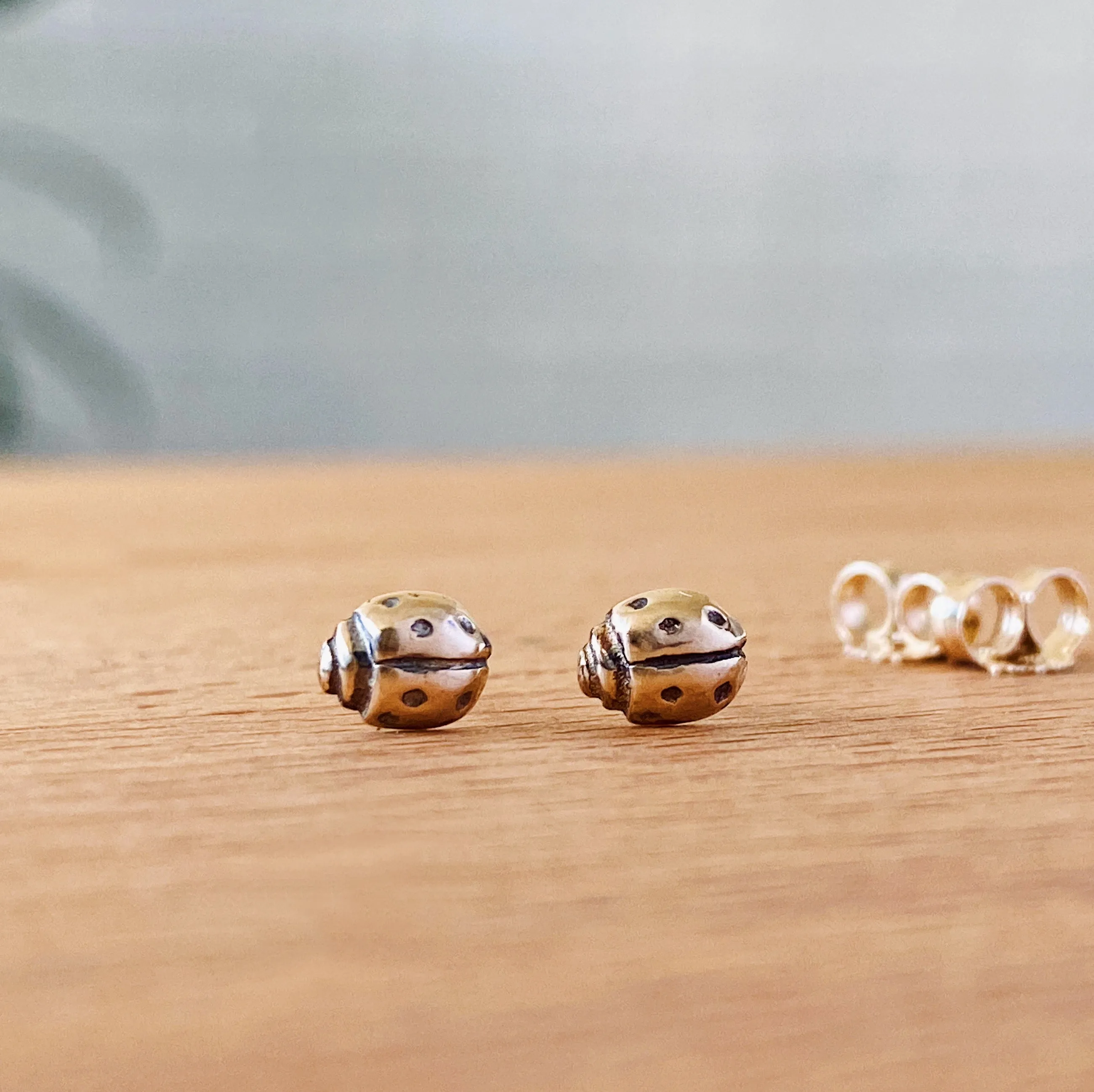 Gold Ladybug Studs