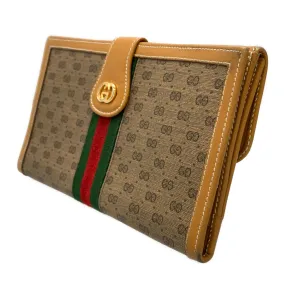 #GUCCI/Long Wallet/BRW/Leather