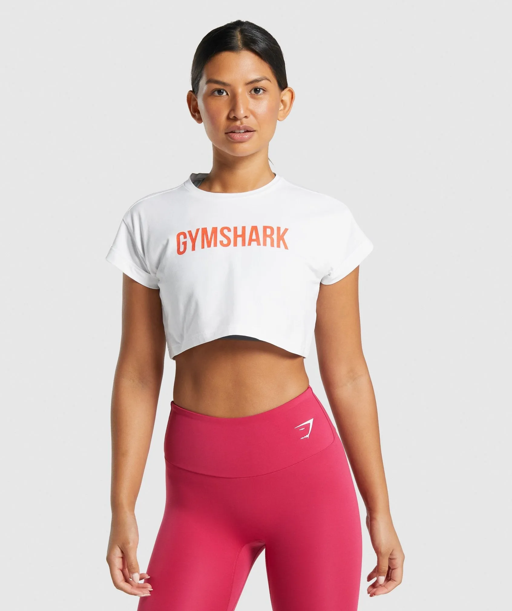 Gymshark Animal Graphic Infill Crop Tee - White