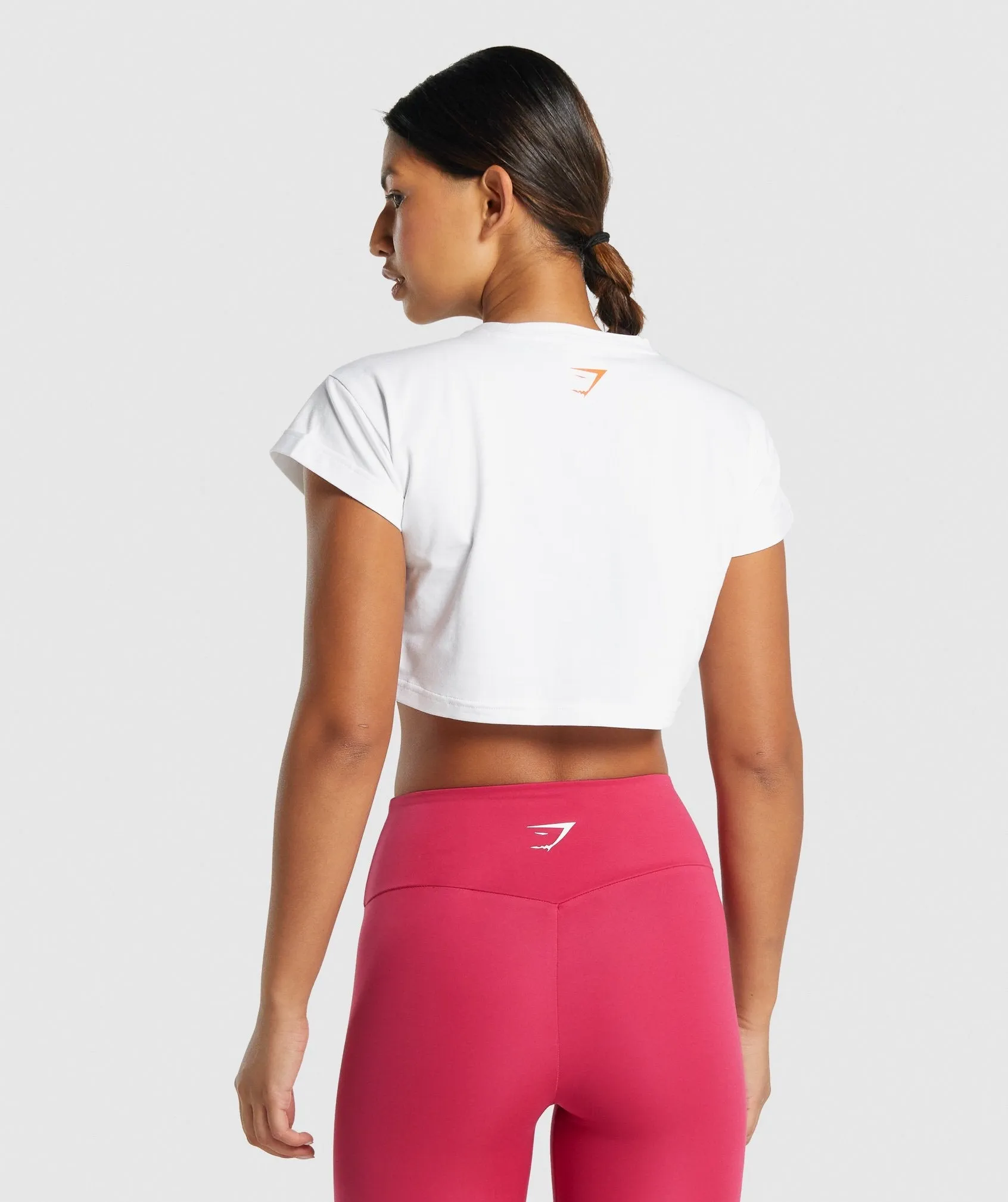 Gymshark Animal Graphic Infill Crop Tee - White