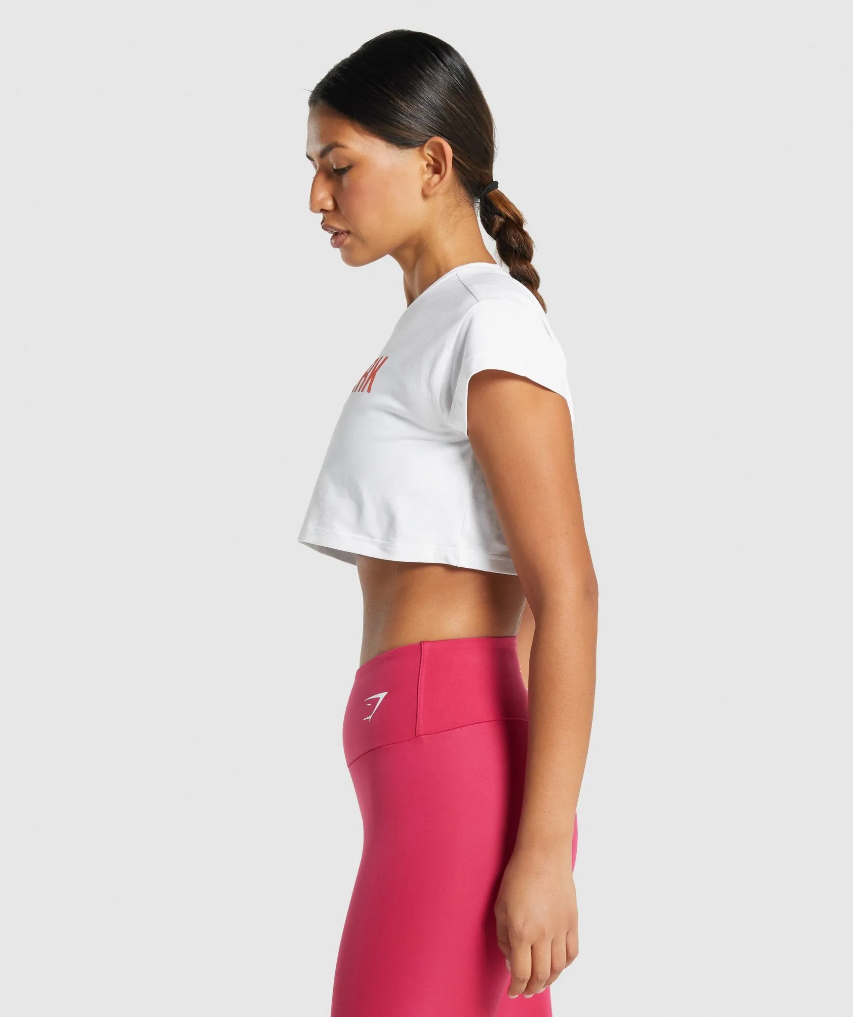 Gymshark Animal Graphic Infill Crop Tee - White