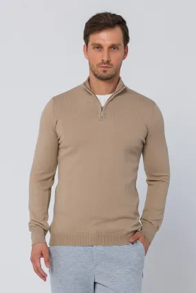 Half Zip Sweater - Beige