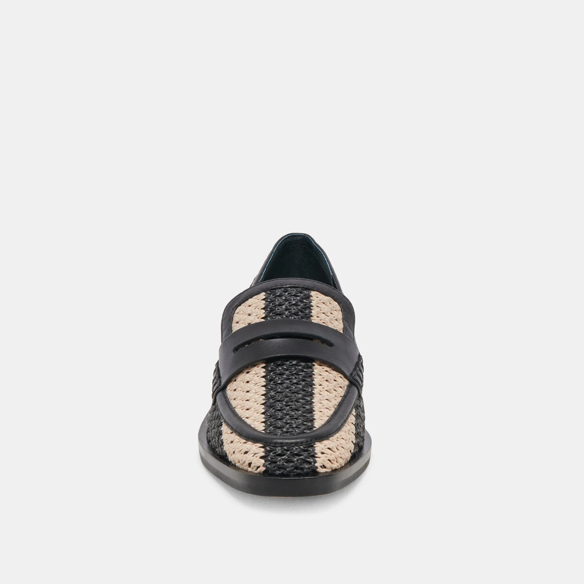 HALLEY FLATS BLACK MULTI RAFFIA