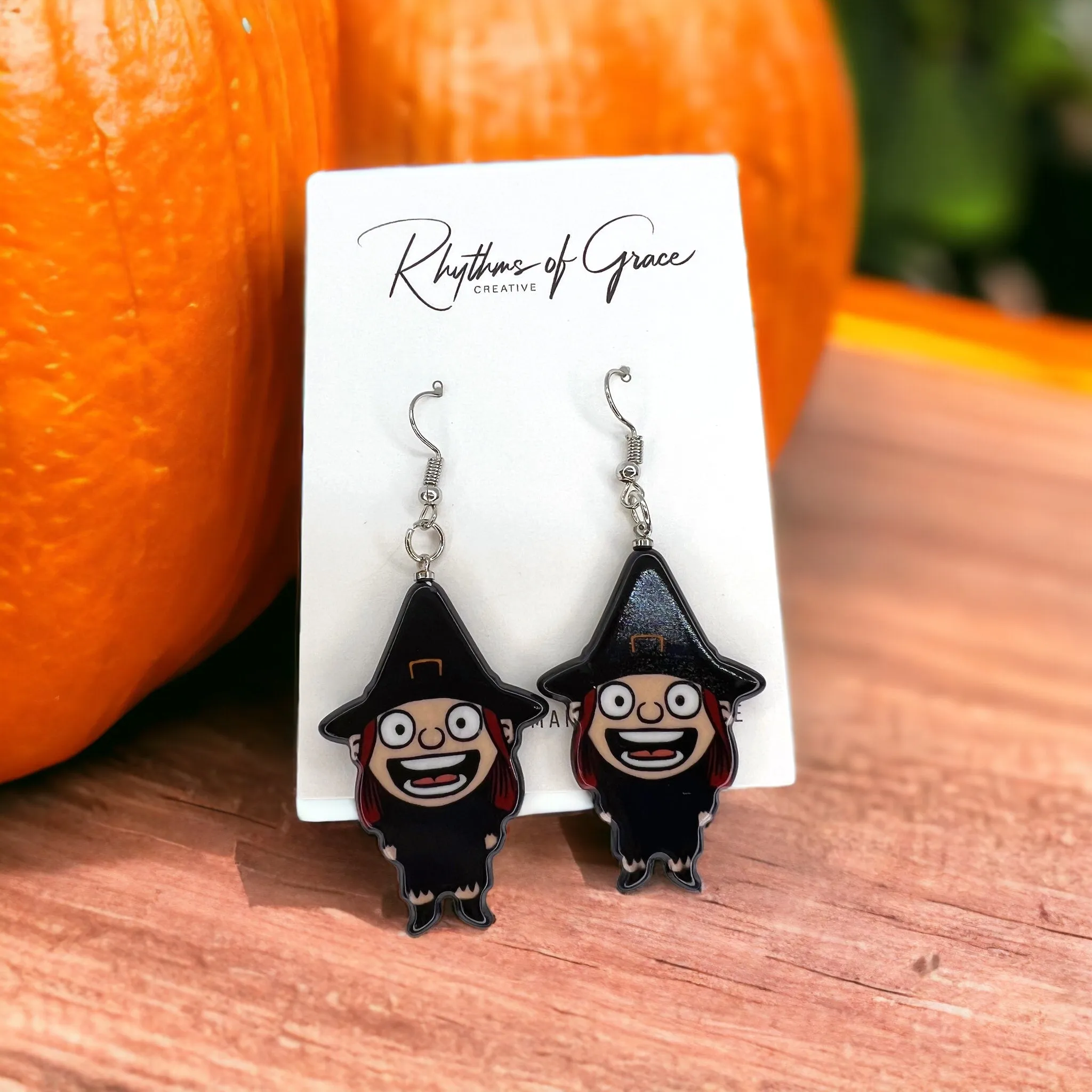 Halloween Earrings - Halloween Accessories, Witch Earrings, Not So Scary, Pumpkin Earrings, Scream Ghost