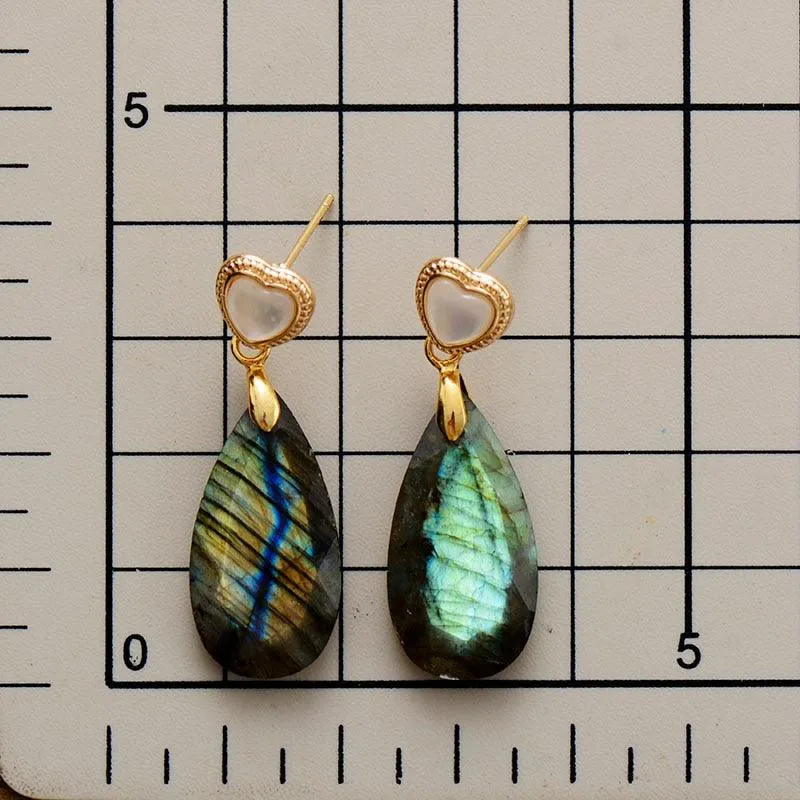 Heart Drops Amazonite Earrings