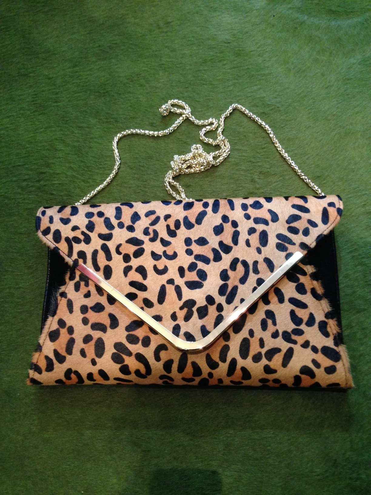 Hoss  Leopard Print Gold Chain Bag