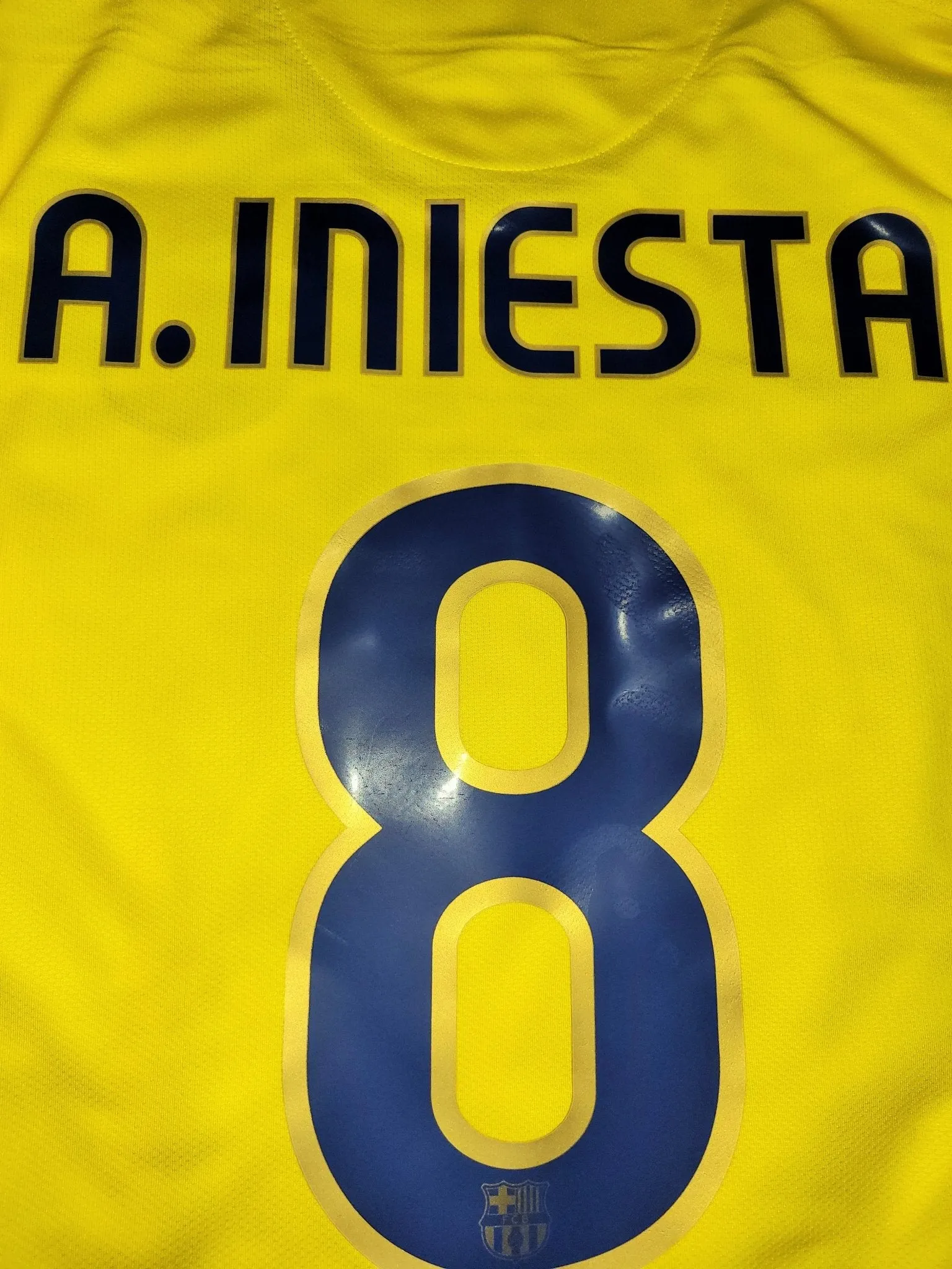 Iniesta Barcelona INIESTAZO TREBLE 2008 2009 Soccer Away Jersey Shirt M SKU# 286787-760