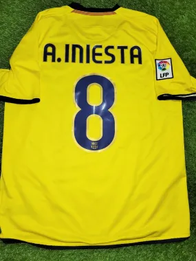 Iniesta Barcelona INIESTAZO TREBLE 2008 2009 Soccer Away Jersey Shirt M SKU# 286787-760