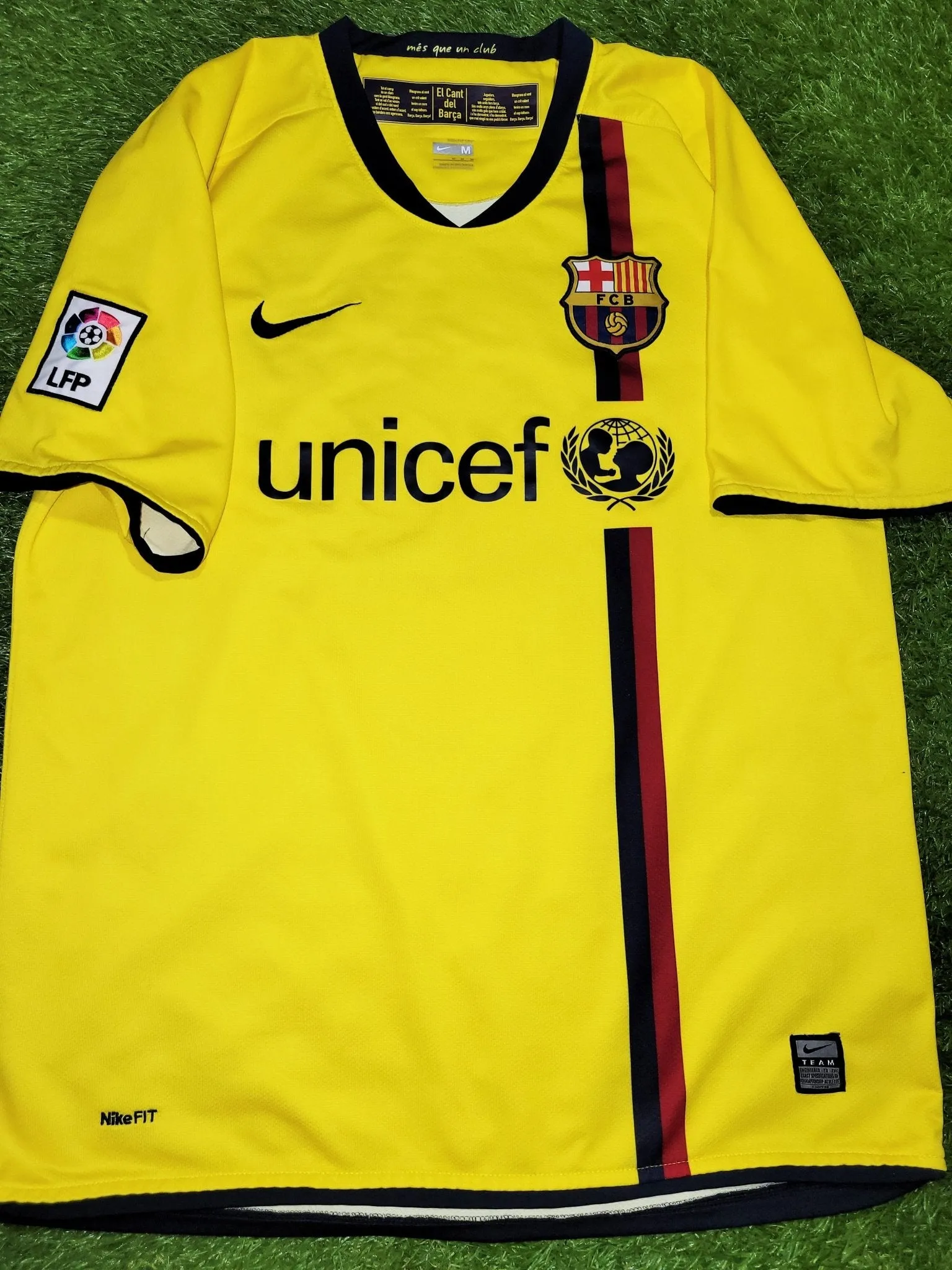 Iniesta Barcelona INIESTAZO TREBLE 2008 2009 Soccer Away Jersey Shirt M SKU# 286787-760