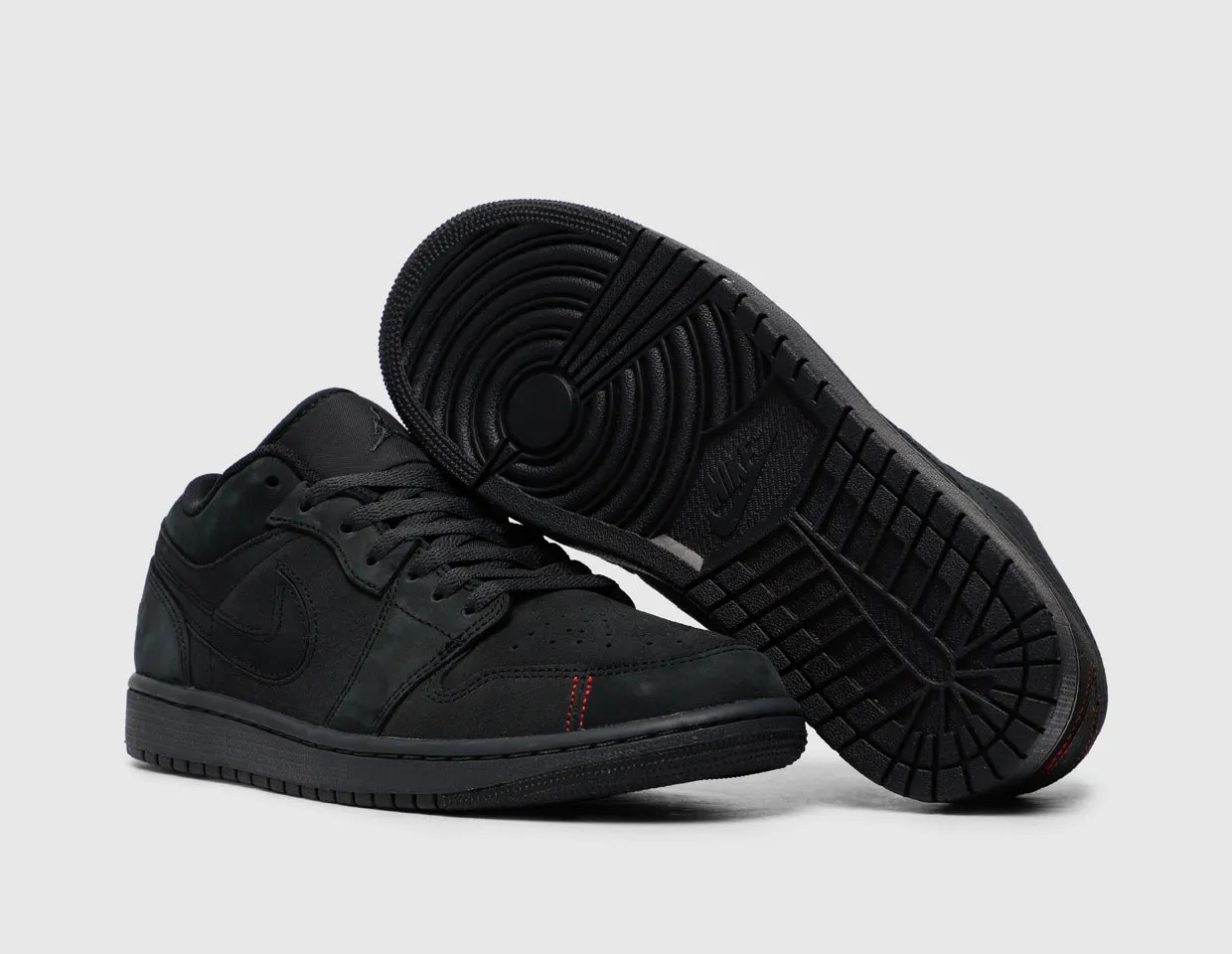 Jordan 1 Low SE Dark Smoke Grey / Black - Varsity Red