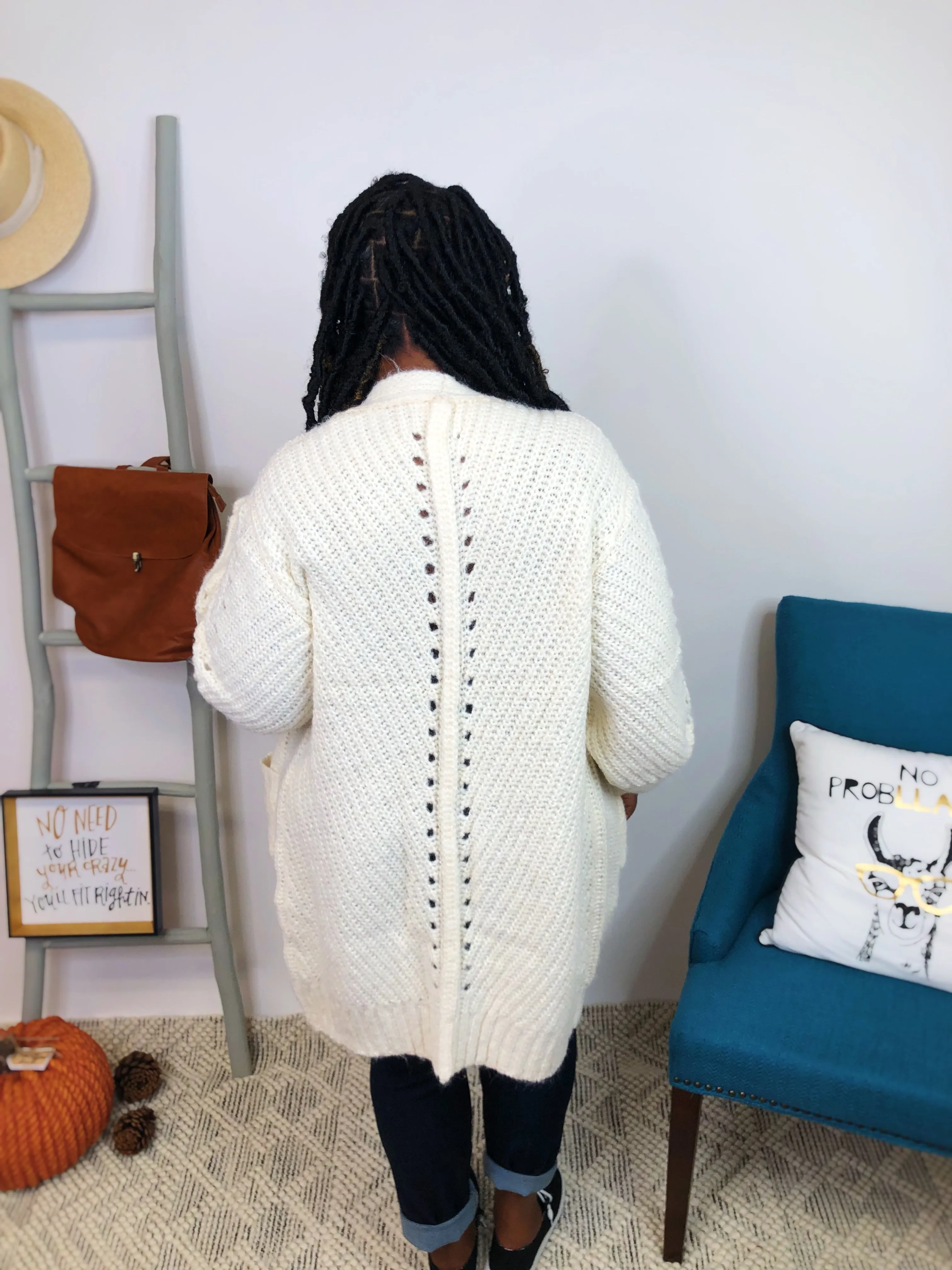 #K835 Floating In The Clouds POL Cardigan (Wheat Grain)