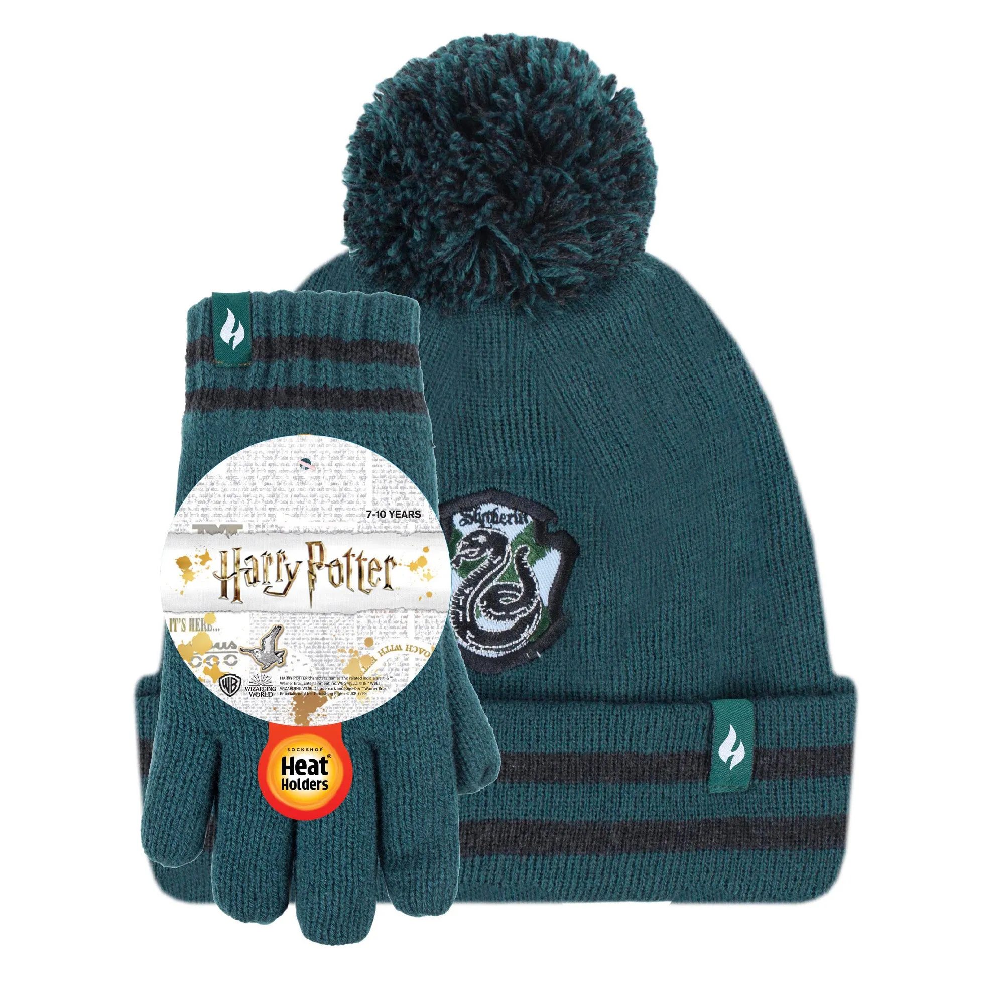 Kids Thermal Character Hat & Gloves - Harry Potter Slytherin