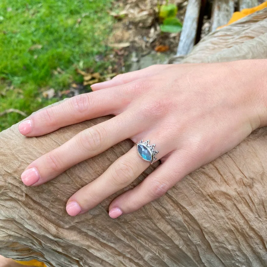 Labradorite Rose Cut Ring - Chloe