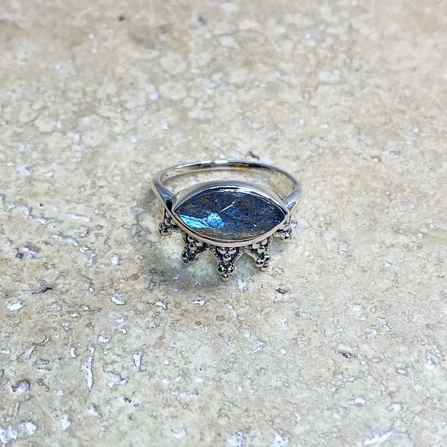 Labradorite Rose Cut Ring - Chloe