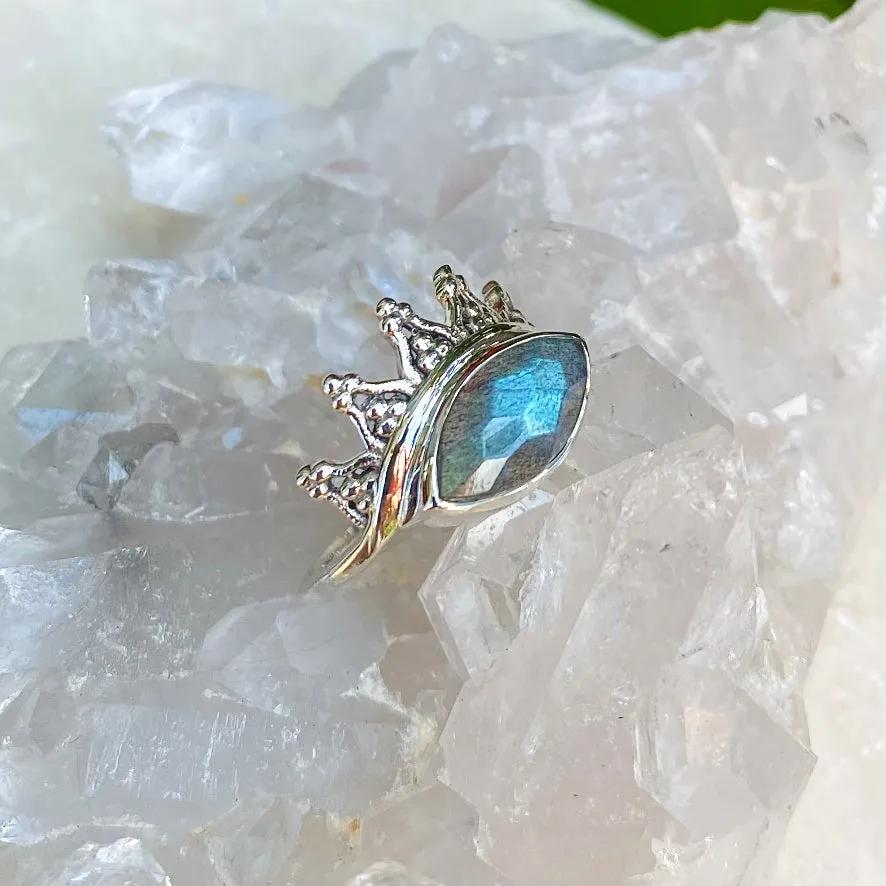 Labradorite Rose Cut Ring - Chloe