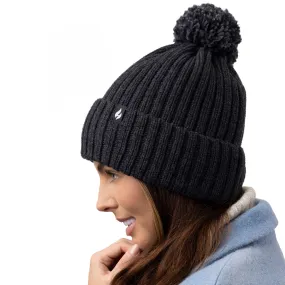 Ladies Arden Pom Pom Hat - Charcoal