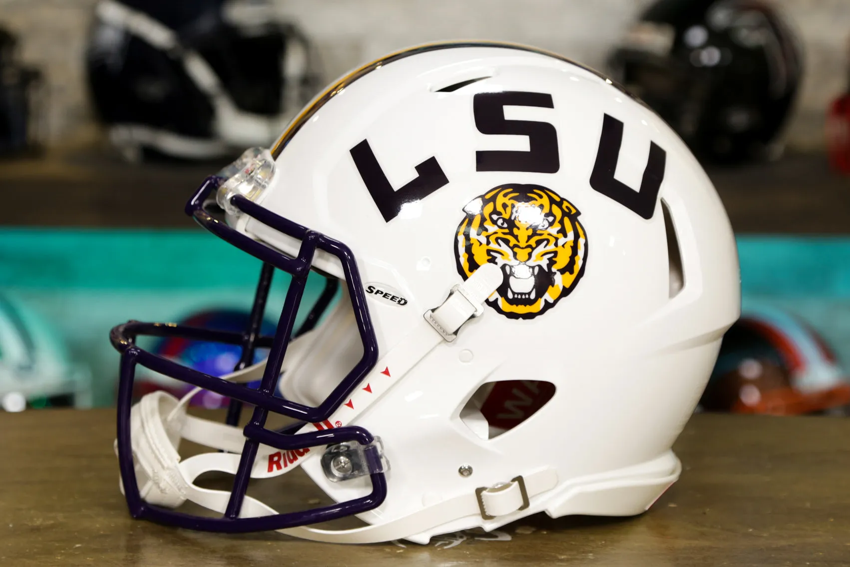 LSU Tigers Riddell Speed Authentic Helmet - White