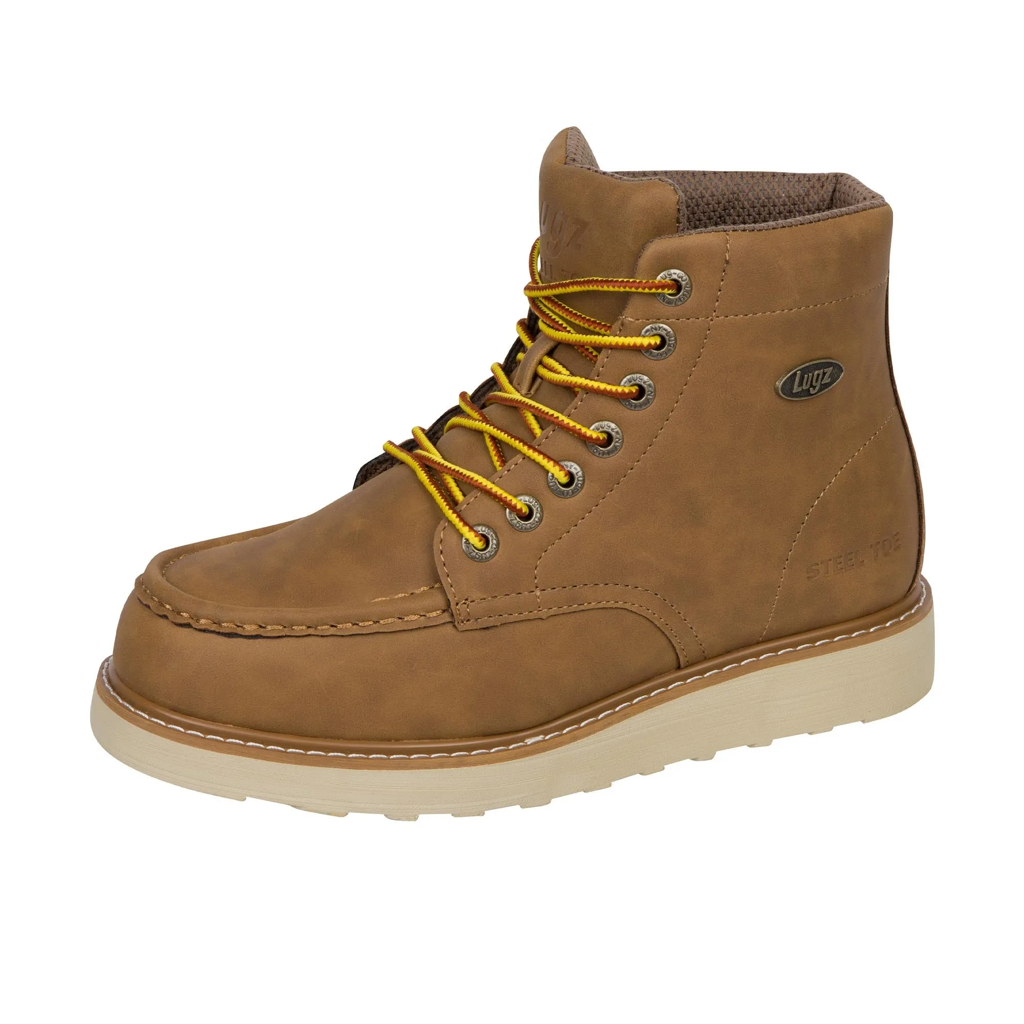 Lugz Monterey Steel Toe Dark Cashew Cream