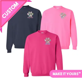 Make It Yours™ 'Floral Paw Print' Crewneck Sweatshirt