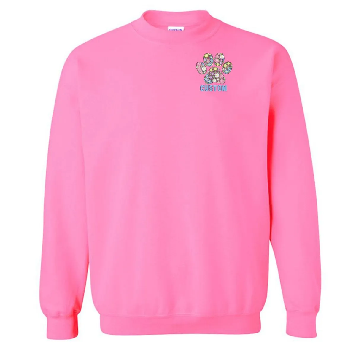 Make It Yours™ 'Floral Paw Print' Crewneck Sweatshirt