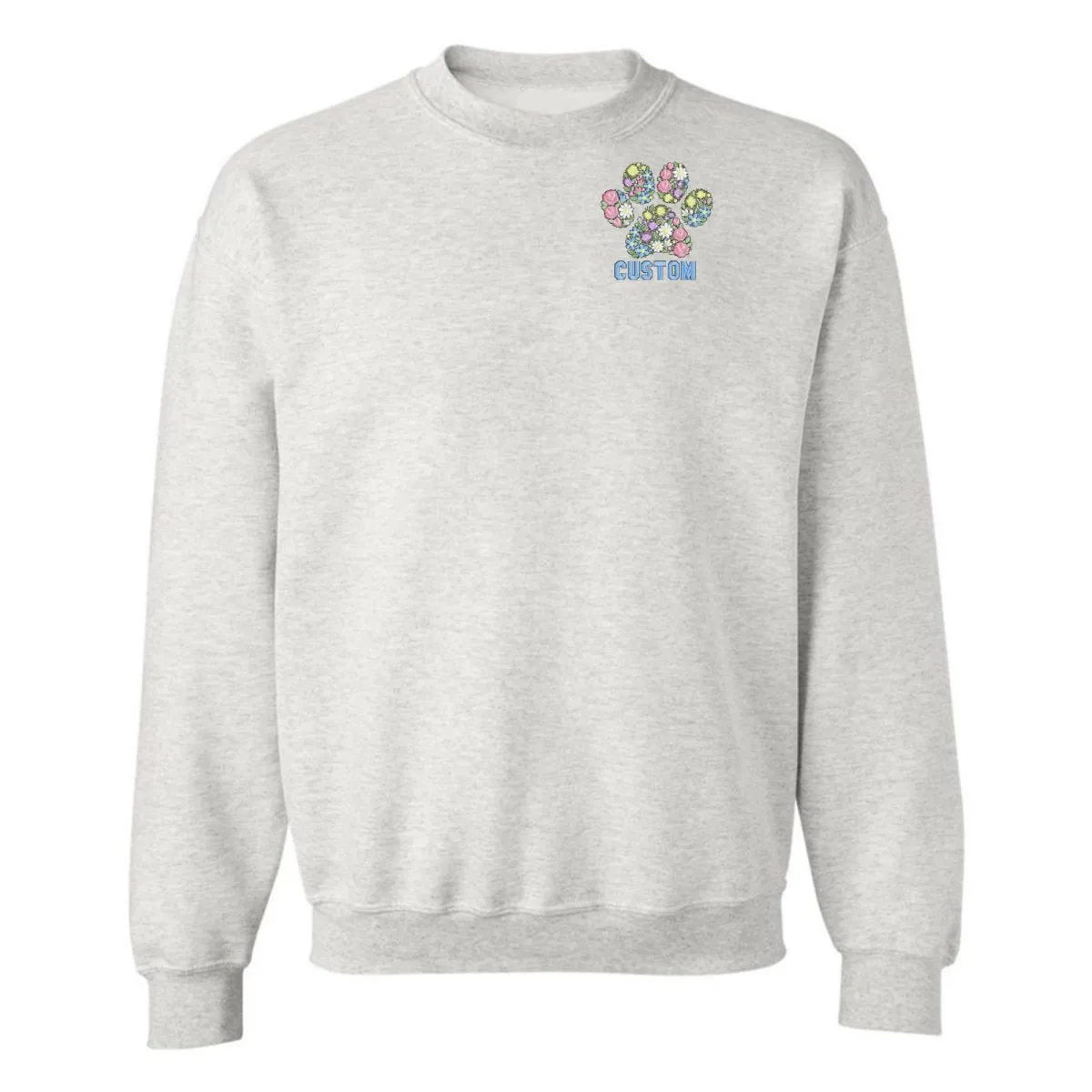 Make It Yours™ 'Floral Paw Print' Crewneck Sweatshirt