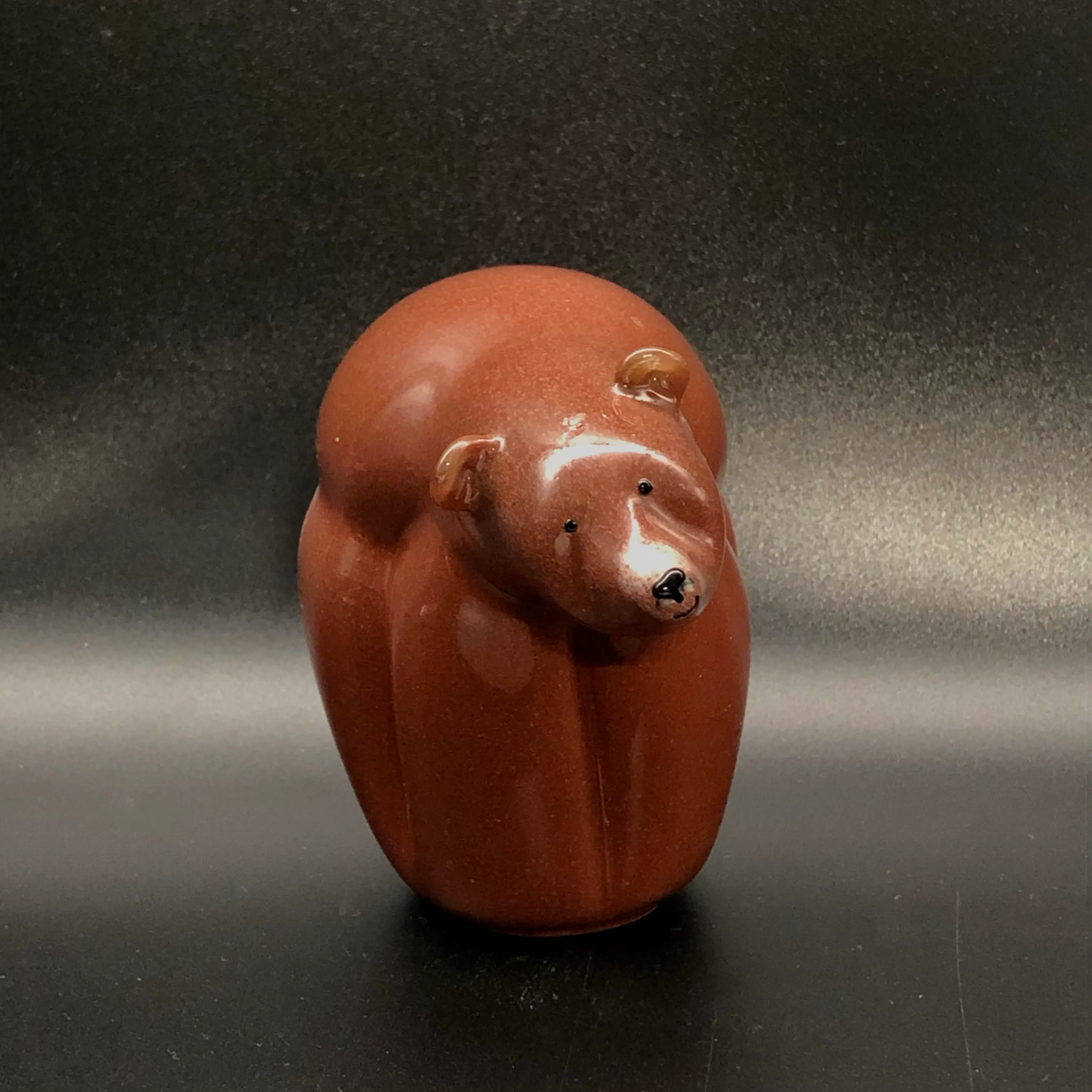 Memorial Glass Brown Bear with Cremated Remains