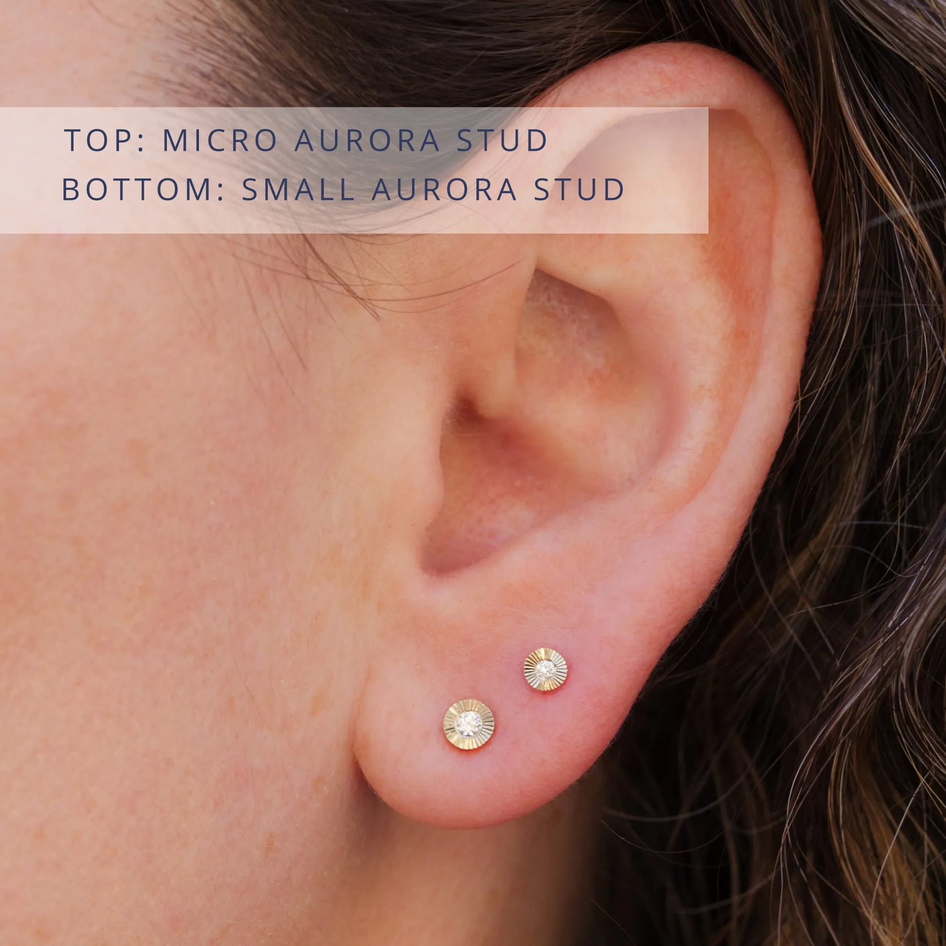 Micro Aurora Diamond Stud Earring in Yellow Gold