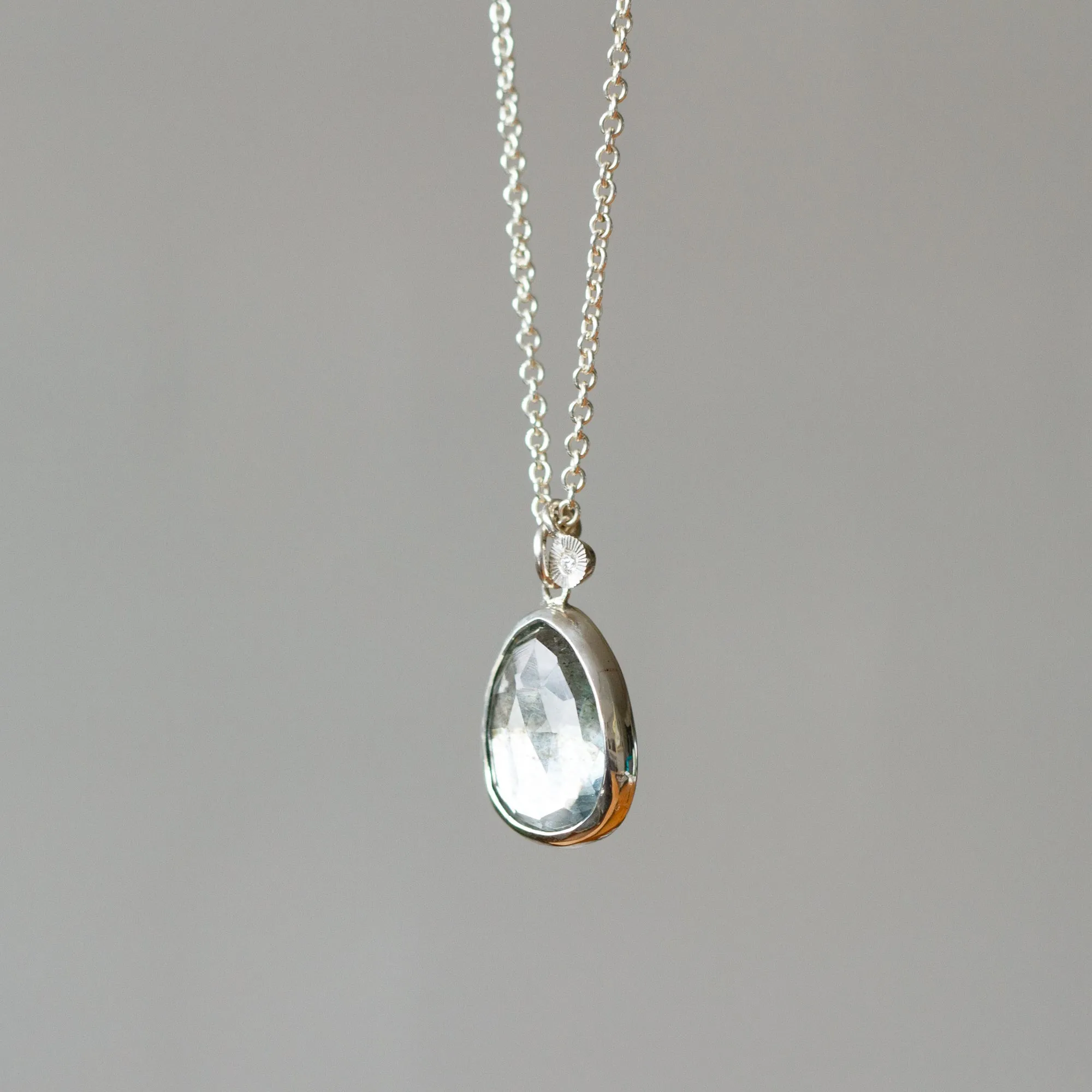 Moss Aquamarine Theia Necklace in Sterling Silver #8