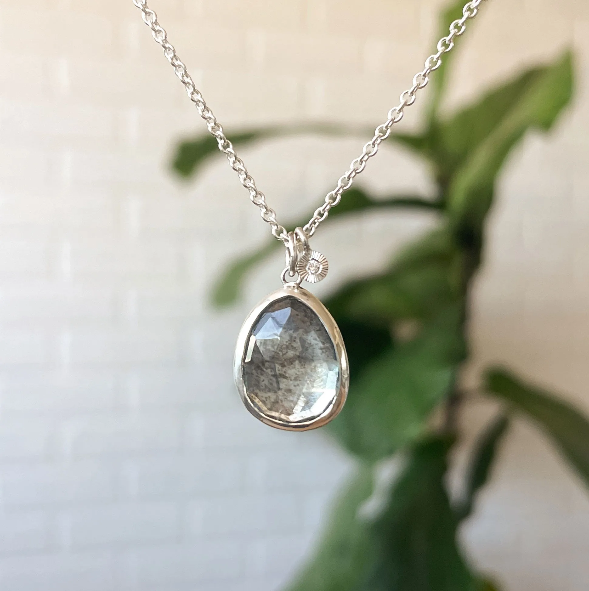 Moss Aquamarine Theia Necklace in Sterling Silver #8