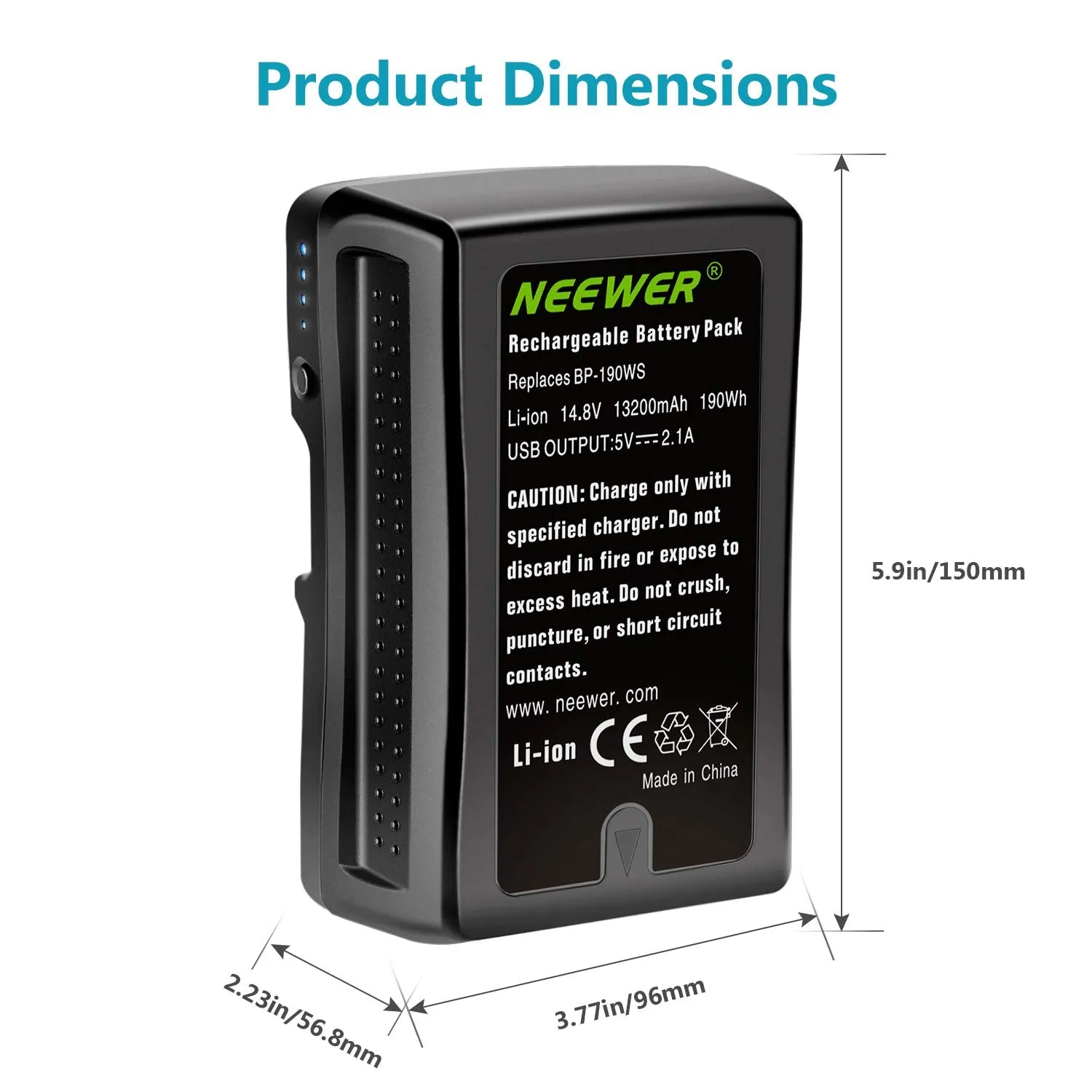 NEEWER 13200mAh V Mount/V Lock Rechargeable Battery