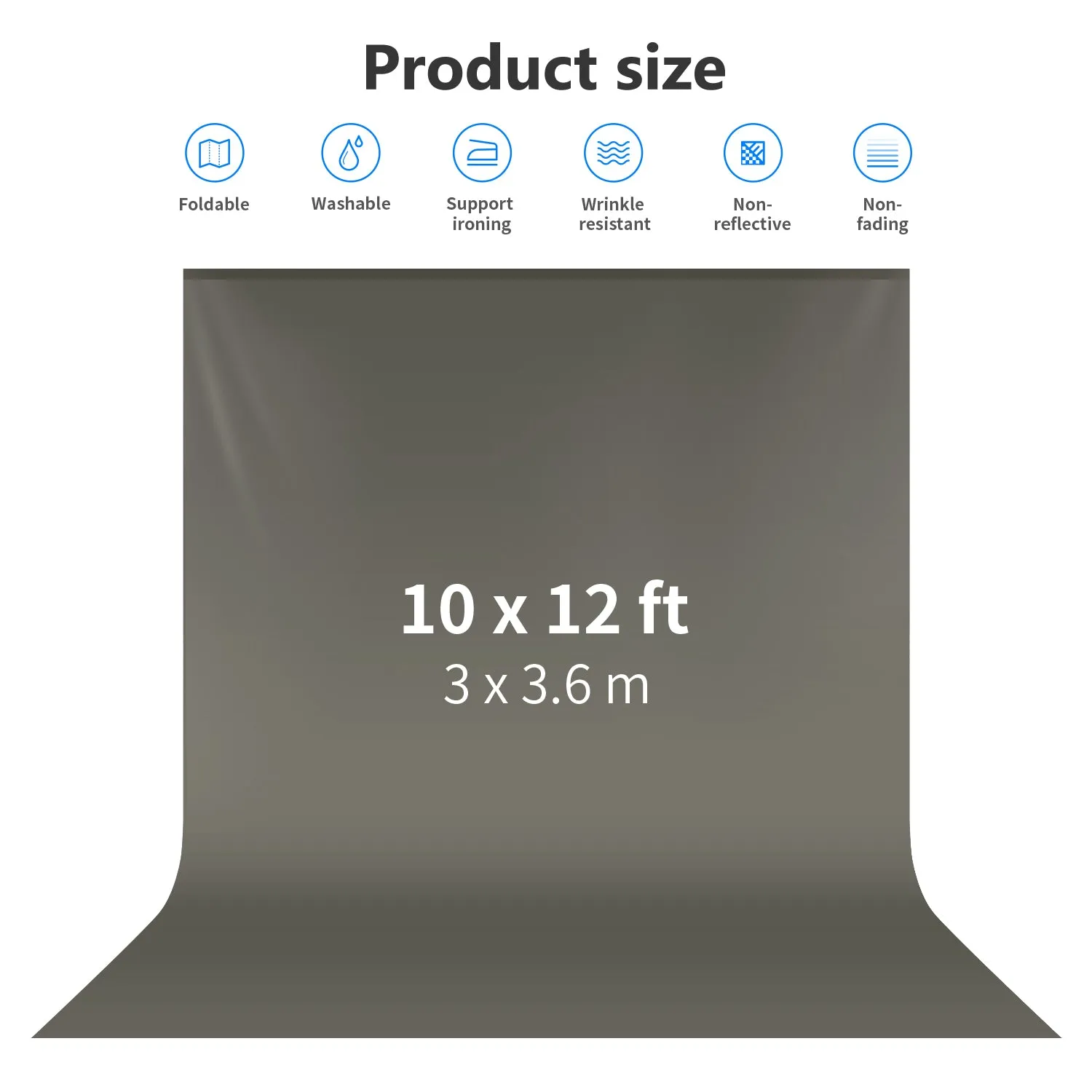 NEEWER 3x3.6M / 10x12Ft Collapsible Backdrop