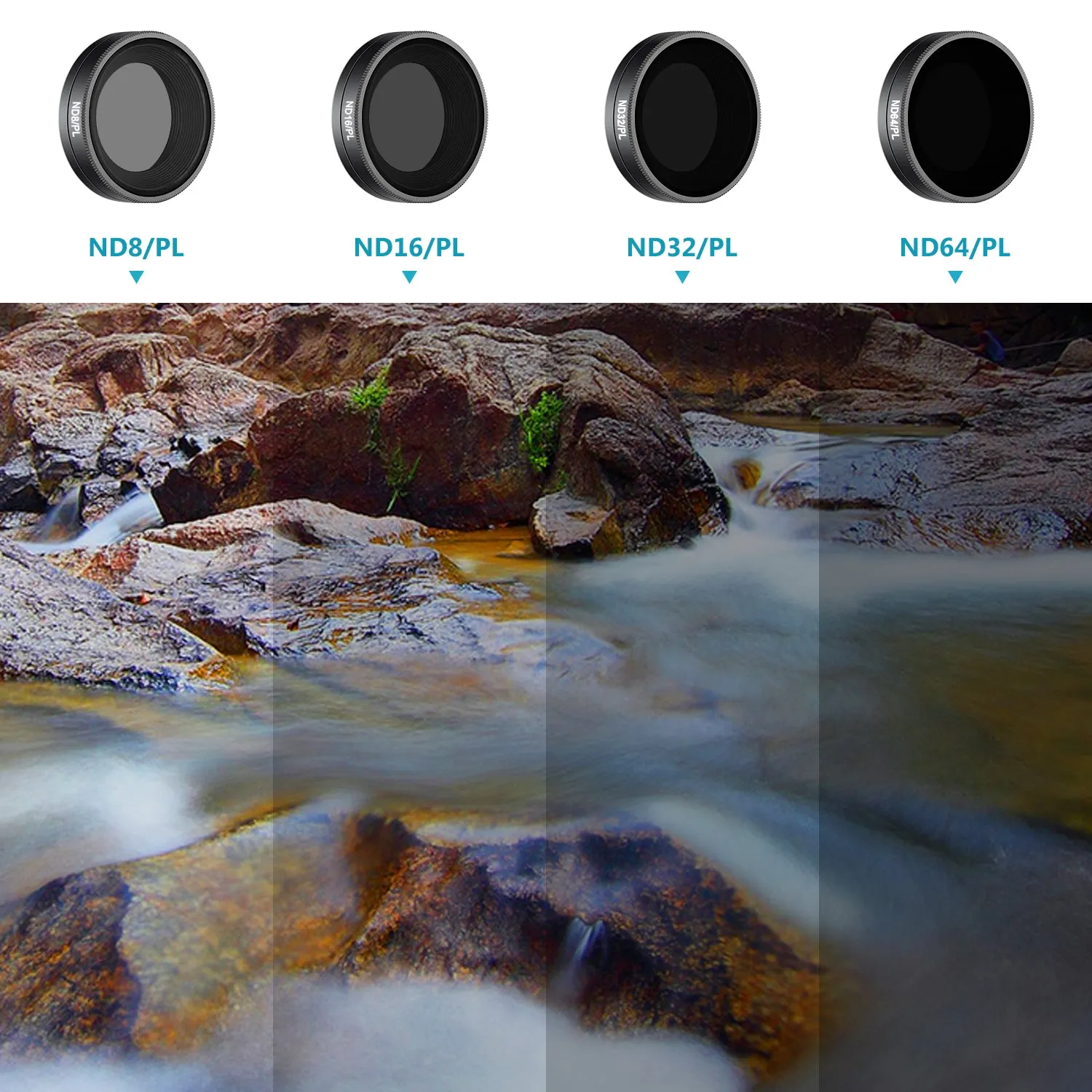 NEEWER 4-Pack Filter Set Compatible with DJI Osmo Action