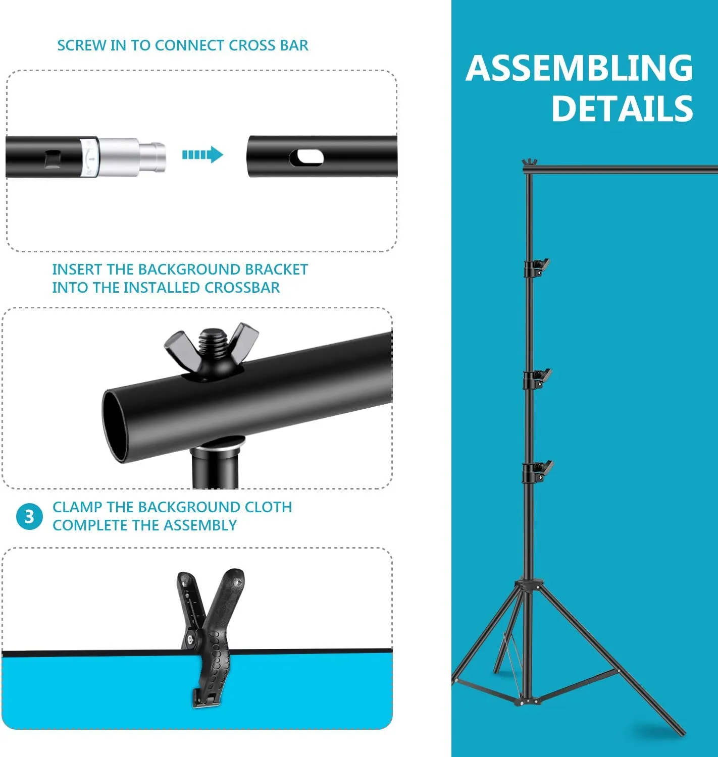 NEEWER 8.5x10ft Background Support System Lighting Kit