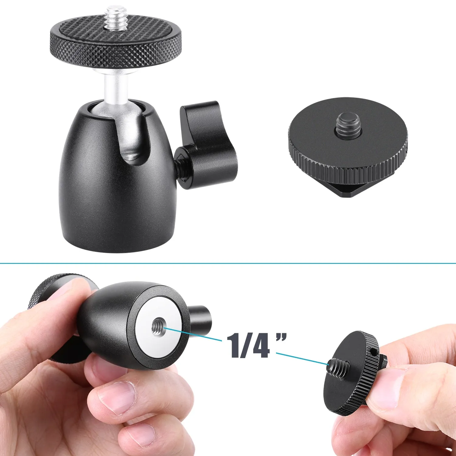 NEEWER Cellphone Holder Clip Desktop Tripod Mount with Mini Ball Head