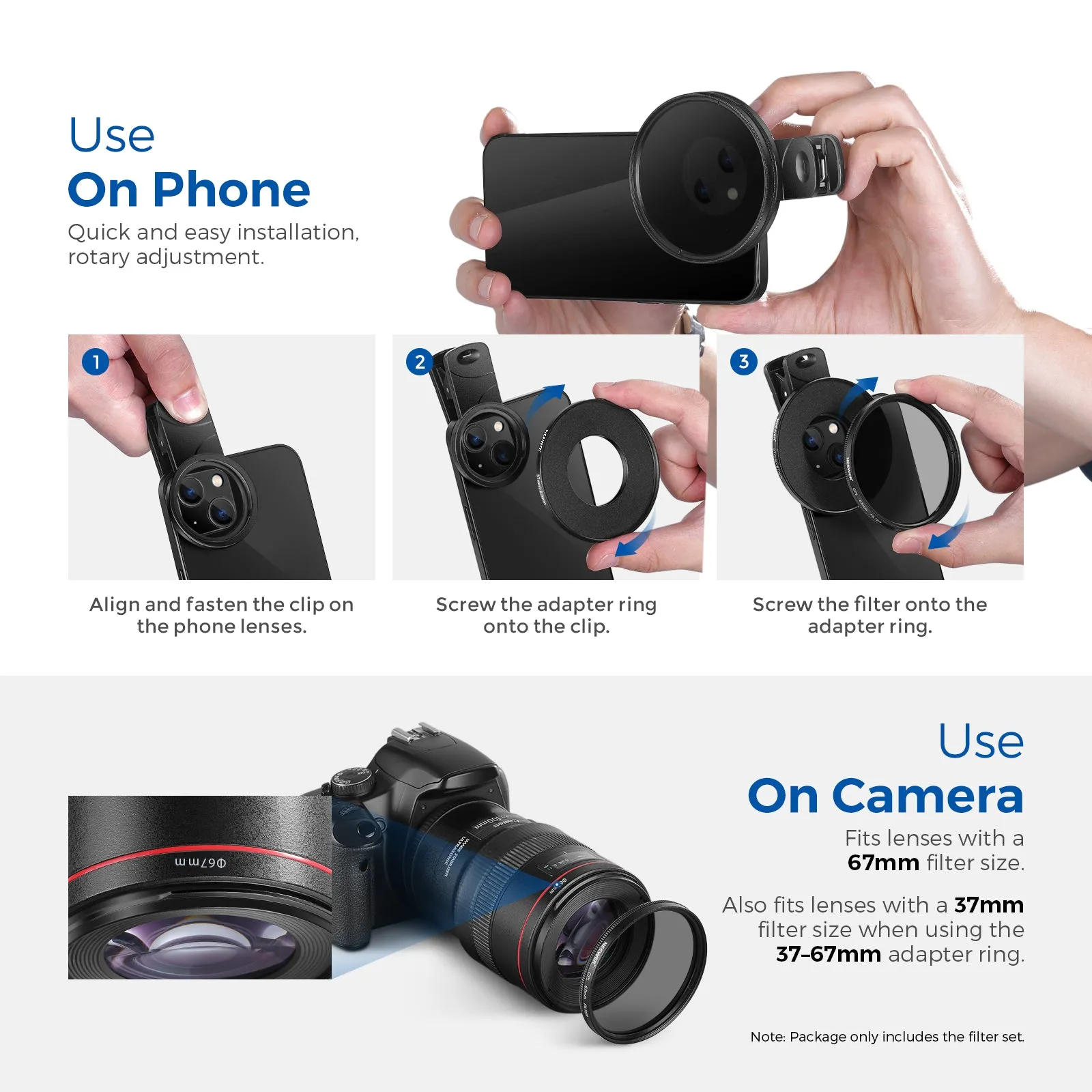 NEEWER Clip On Filters Kit for Phone & Camera