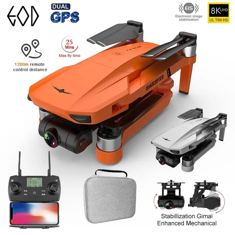 New GPS Drone 4k Professional 8K HD Camera 2-Axis Gimbal Anti-Shake Brushless Foldable Quadcopter 1.2km