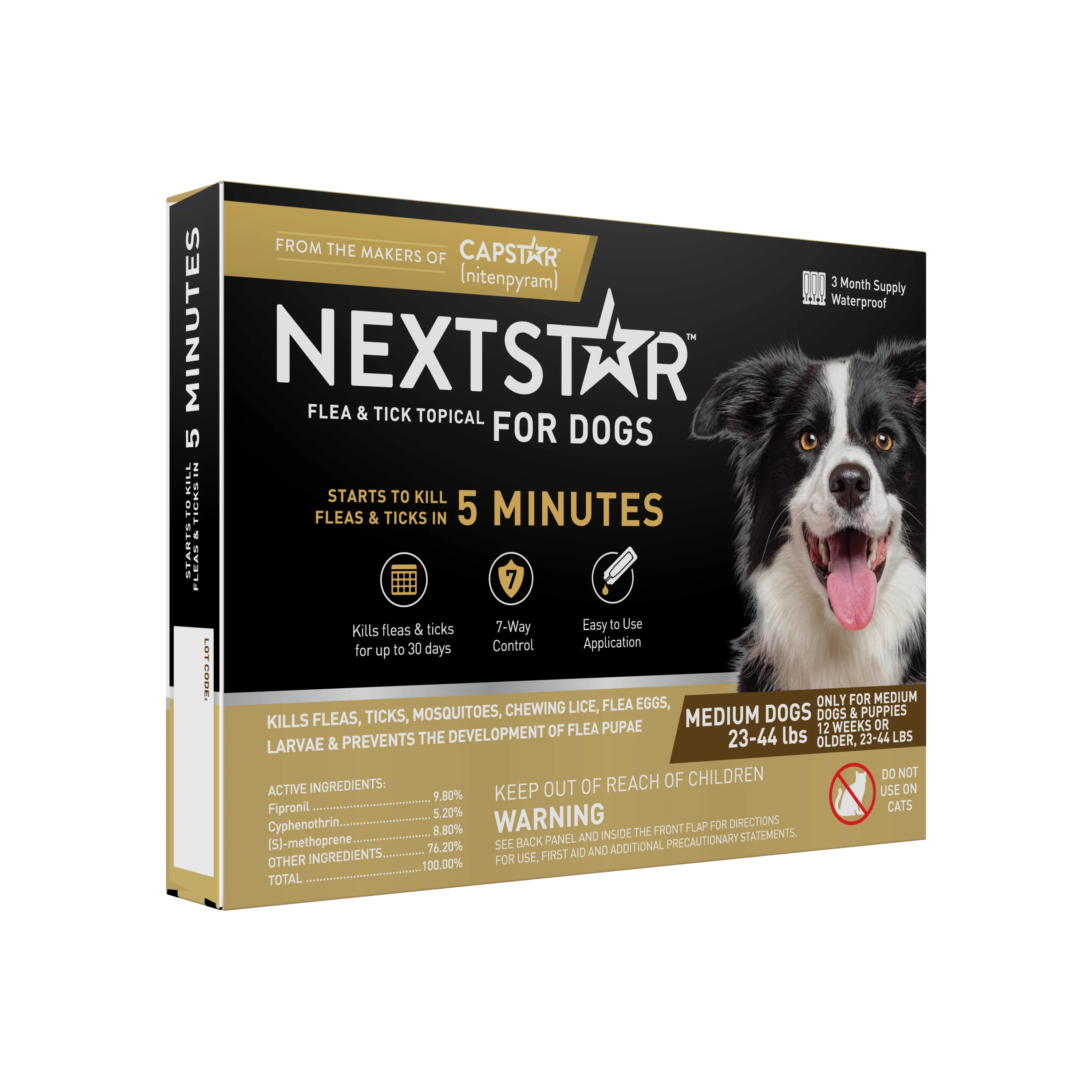 Nextstar Flea & Tick Topical Dog 23-44LB 3CT